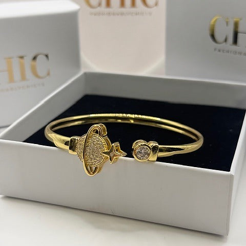 Gold Plane Bangle One Size