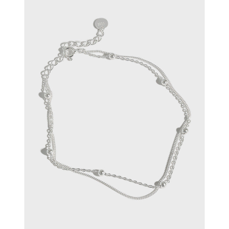 Pure silver ankle chain decoration