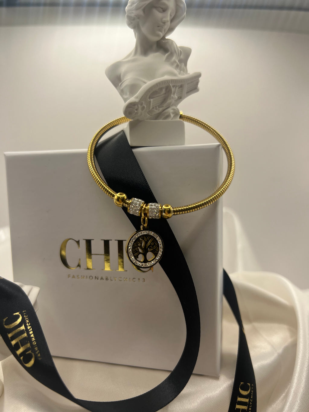 Tree of Life Gold Bangle