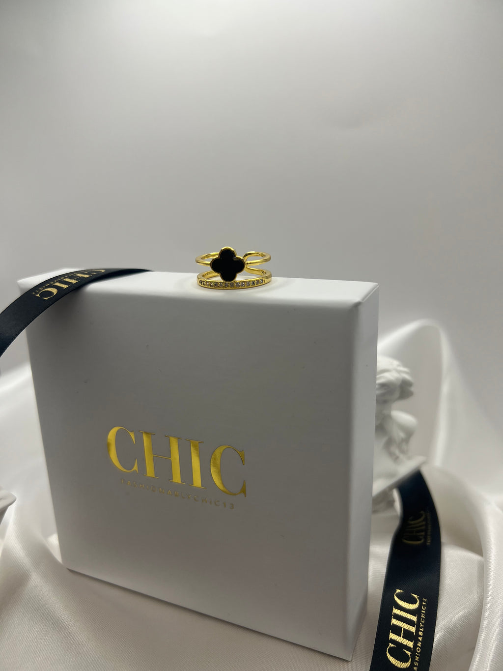 Double Banded Gold and Black ring