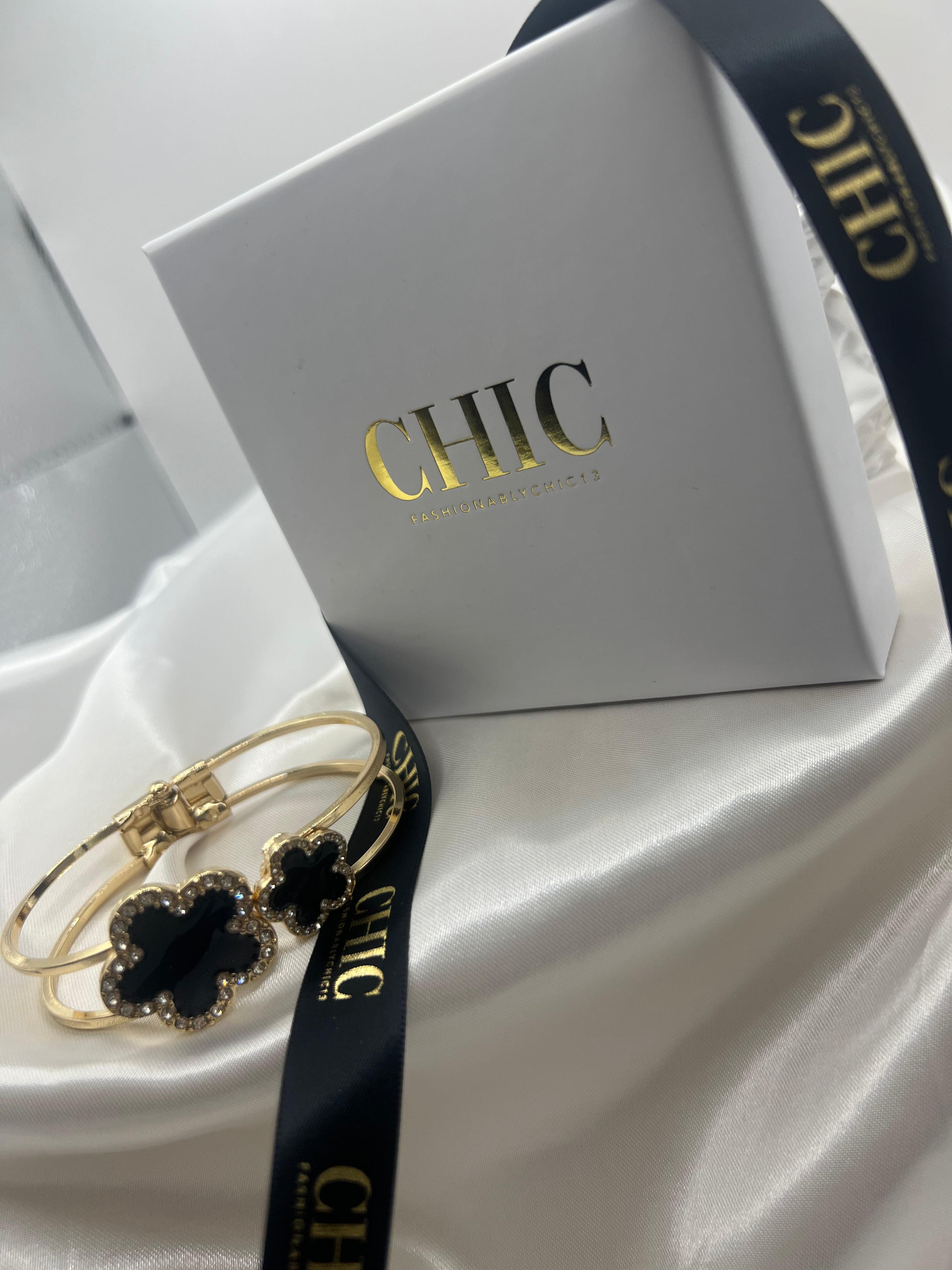 Double Clover Bangle Bracelet