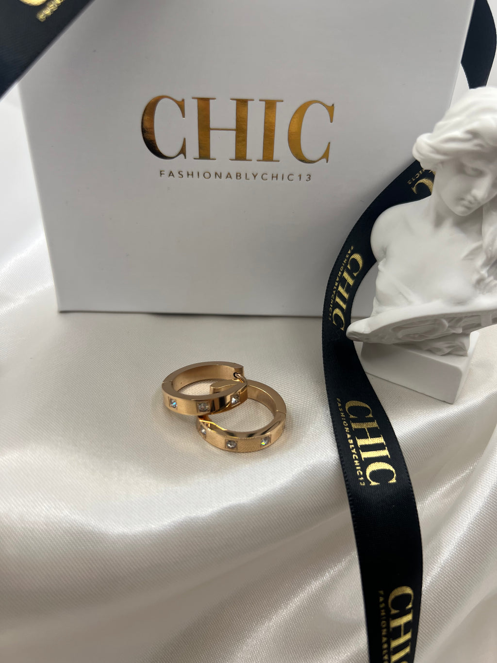 Gold Studded Hoop Earrings