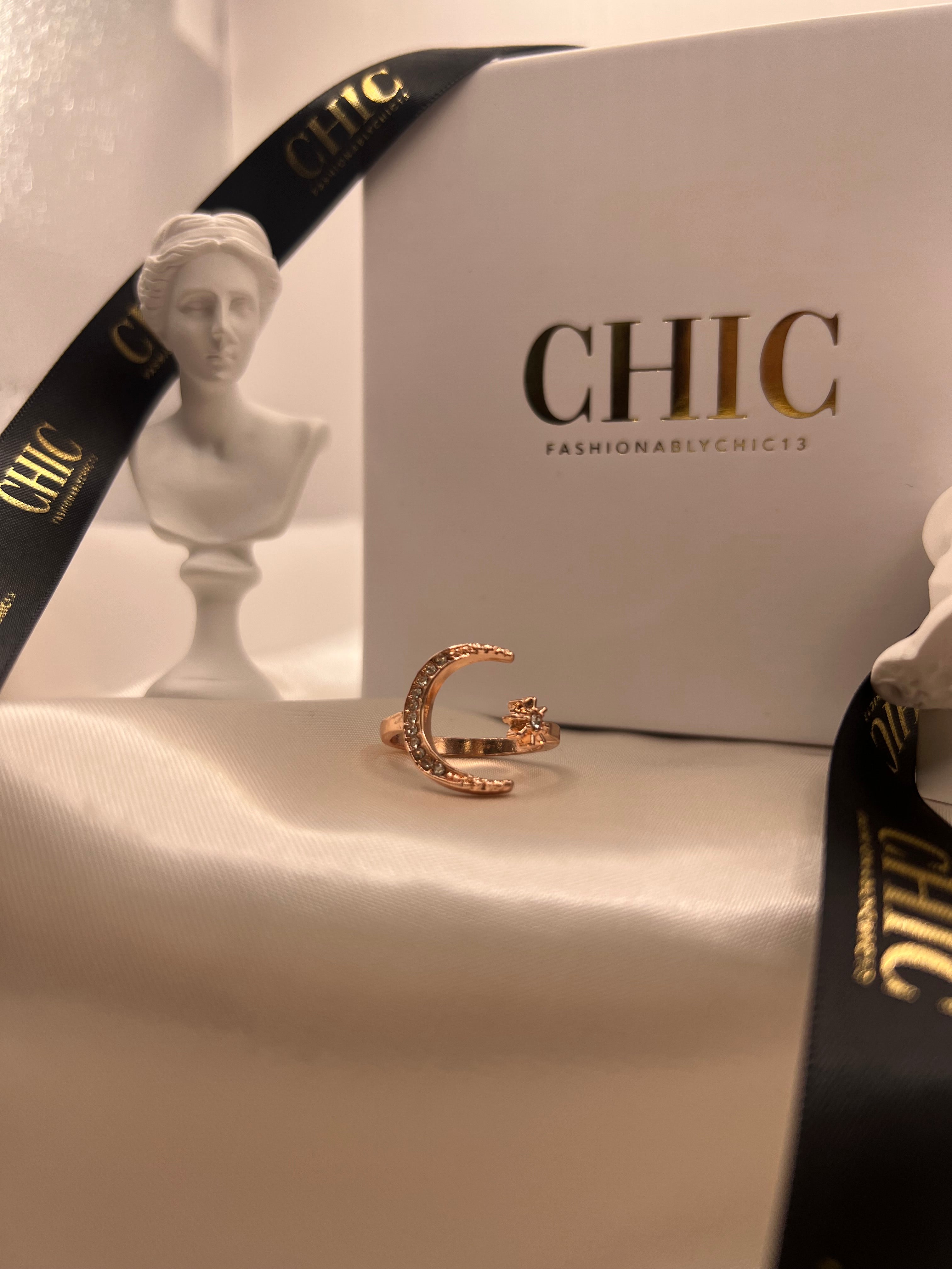 Moon Gold Glitter Ring