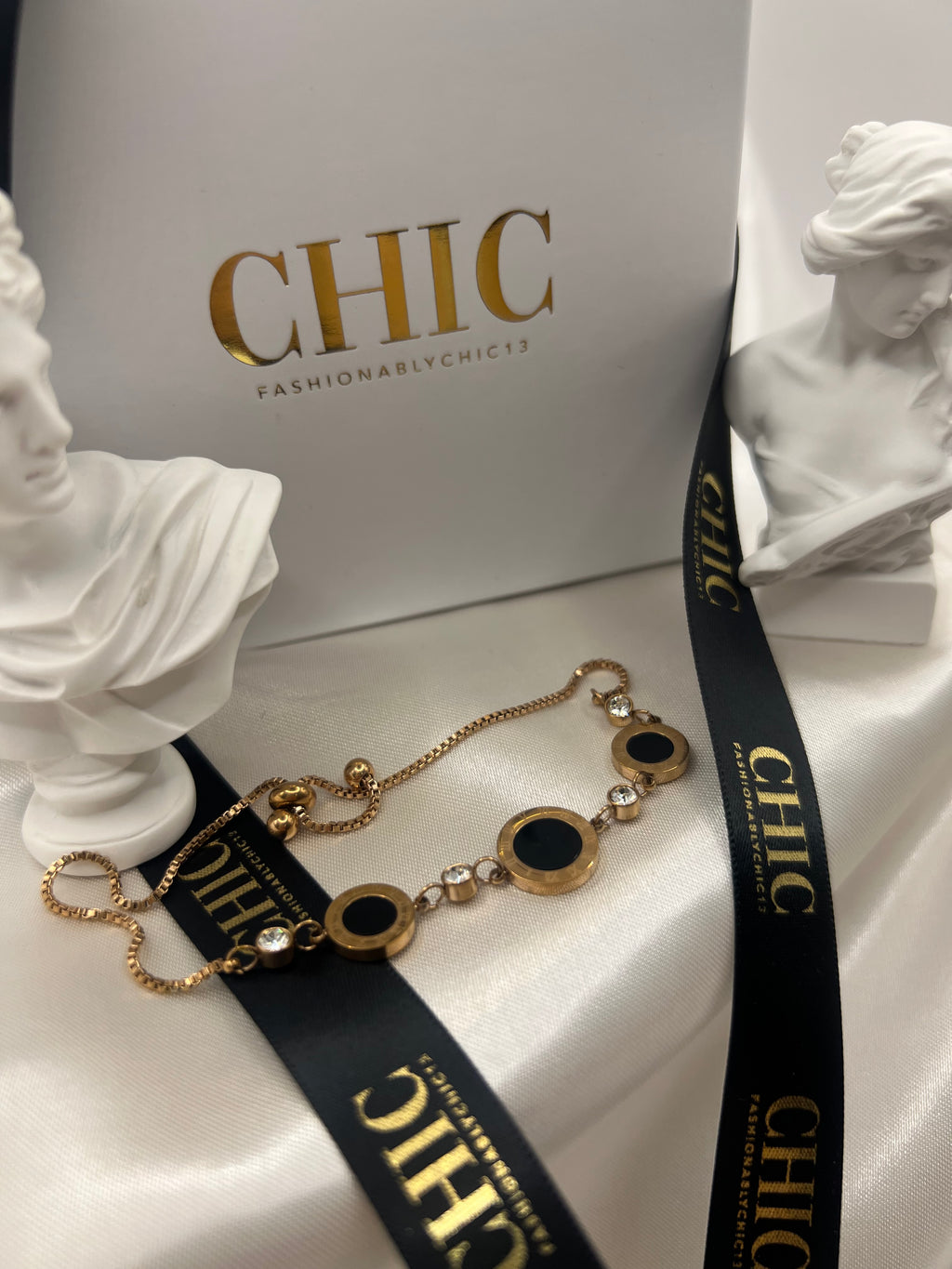 Gold Roman Numeral Adjustable Bracelet