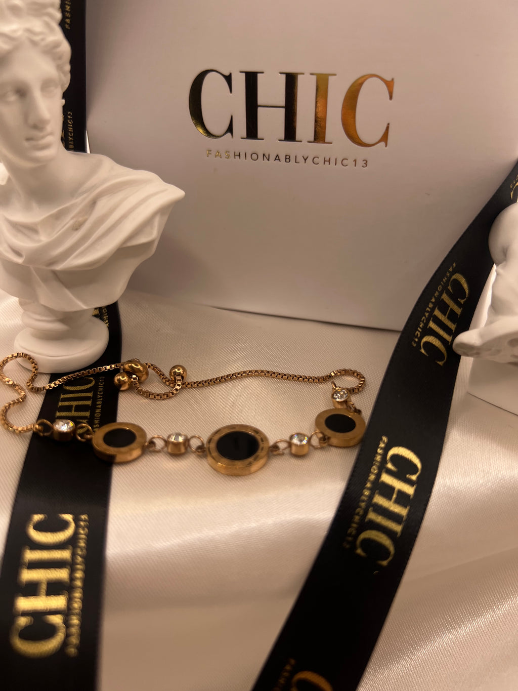 Gold Roman Numeral Adjustable Bracelet
