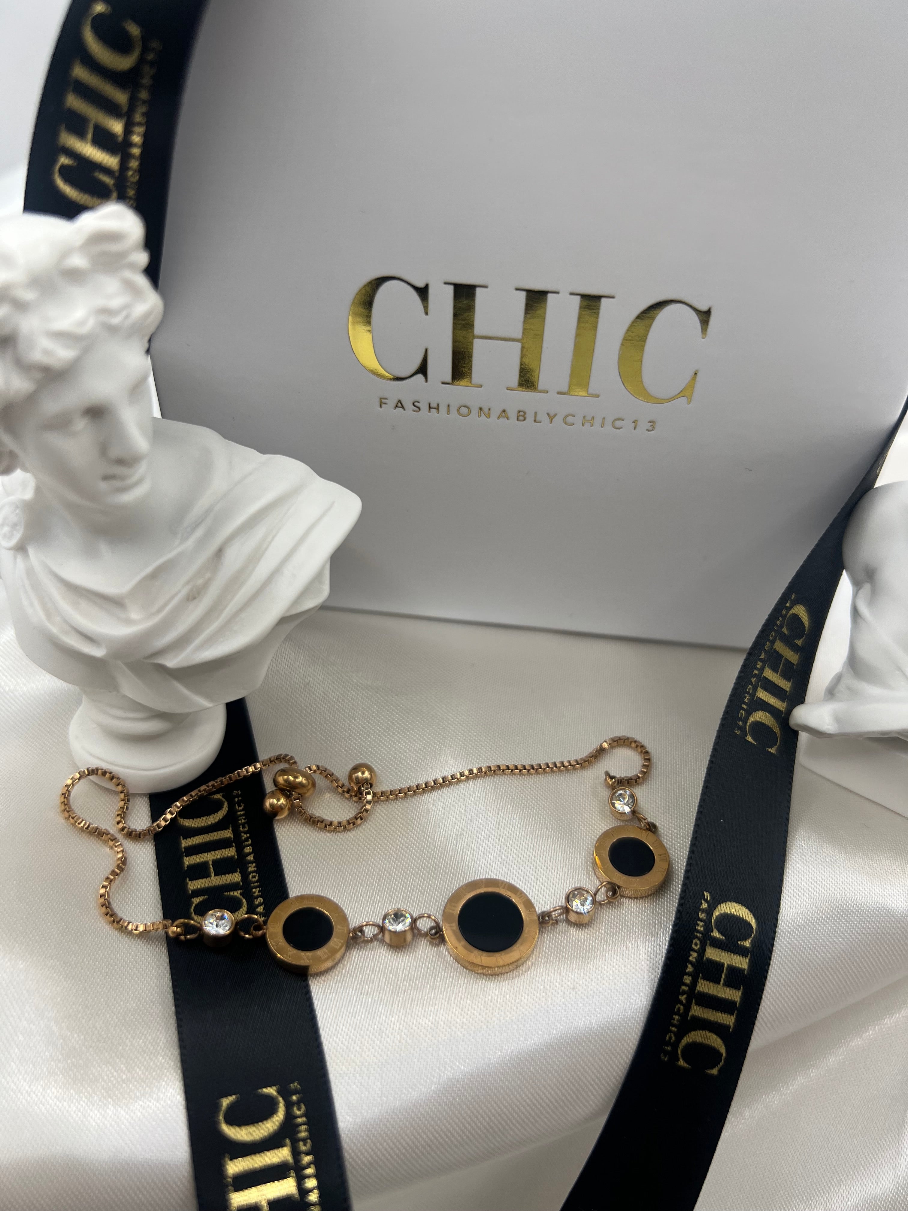 Gold Roman Numeral Adjustable Bracelet