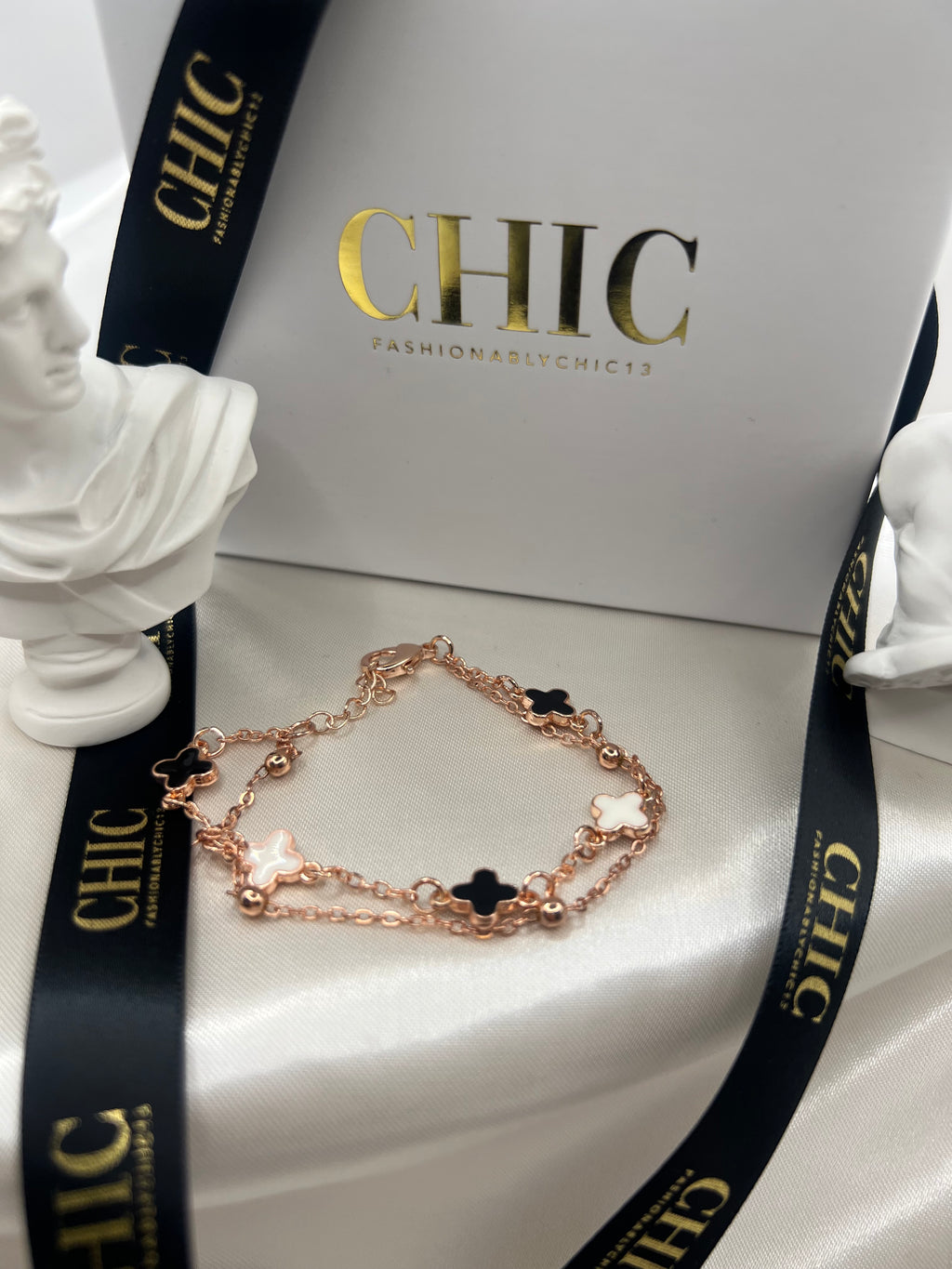 Rose Gold Clover Chain Bracelet