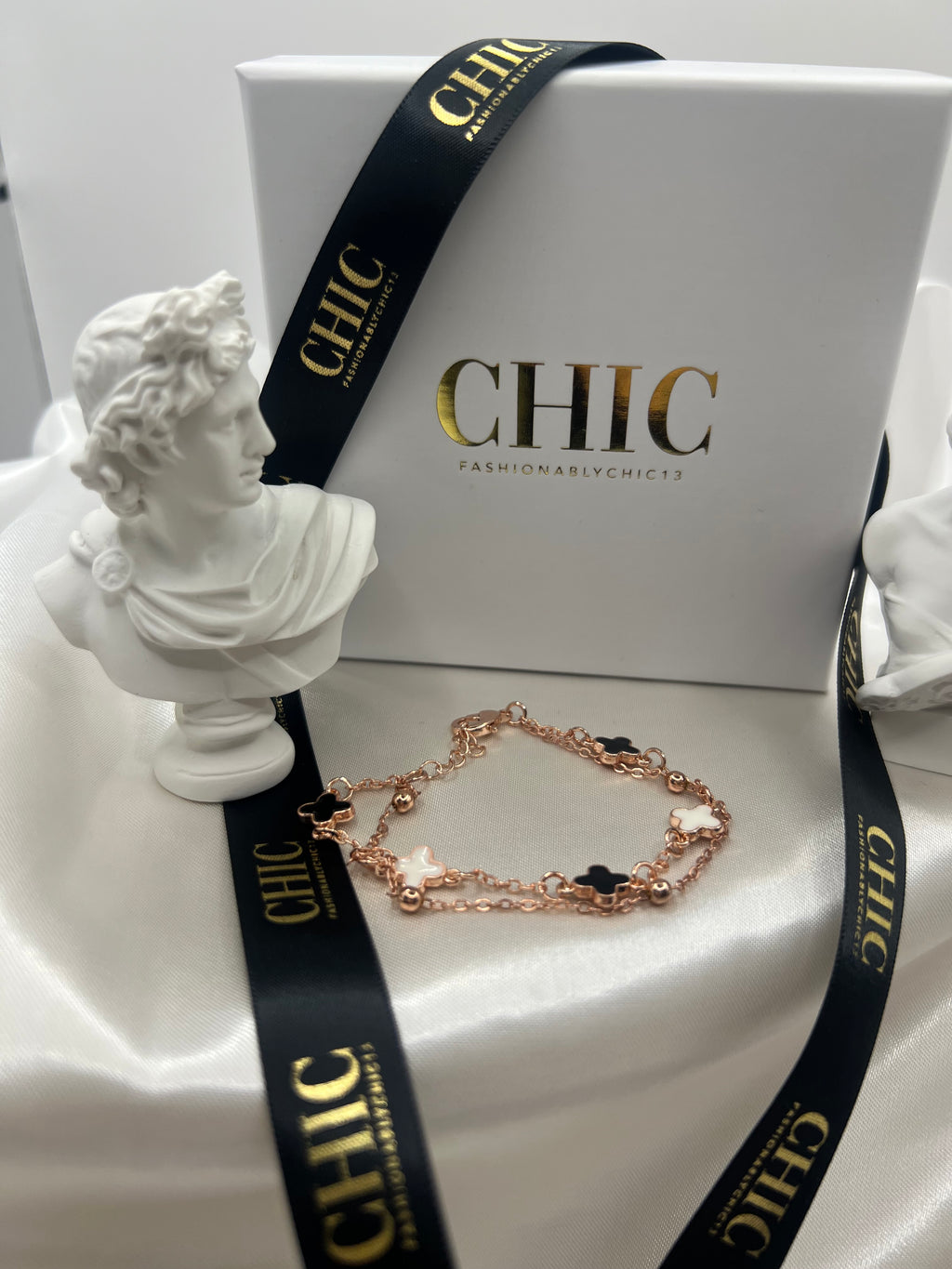 Rose Gold Clover Chain Bracelet
