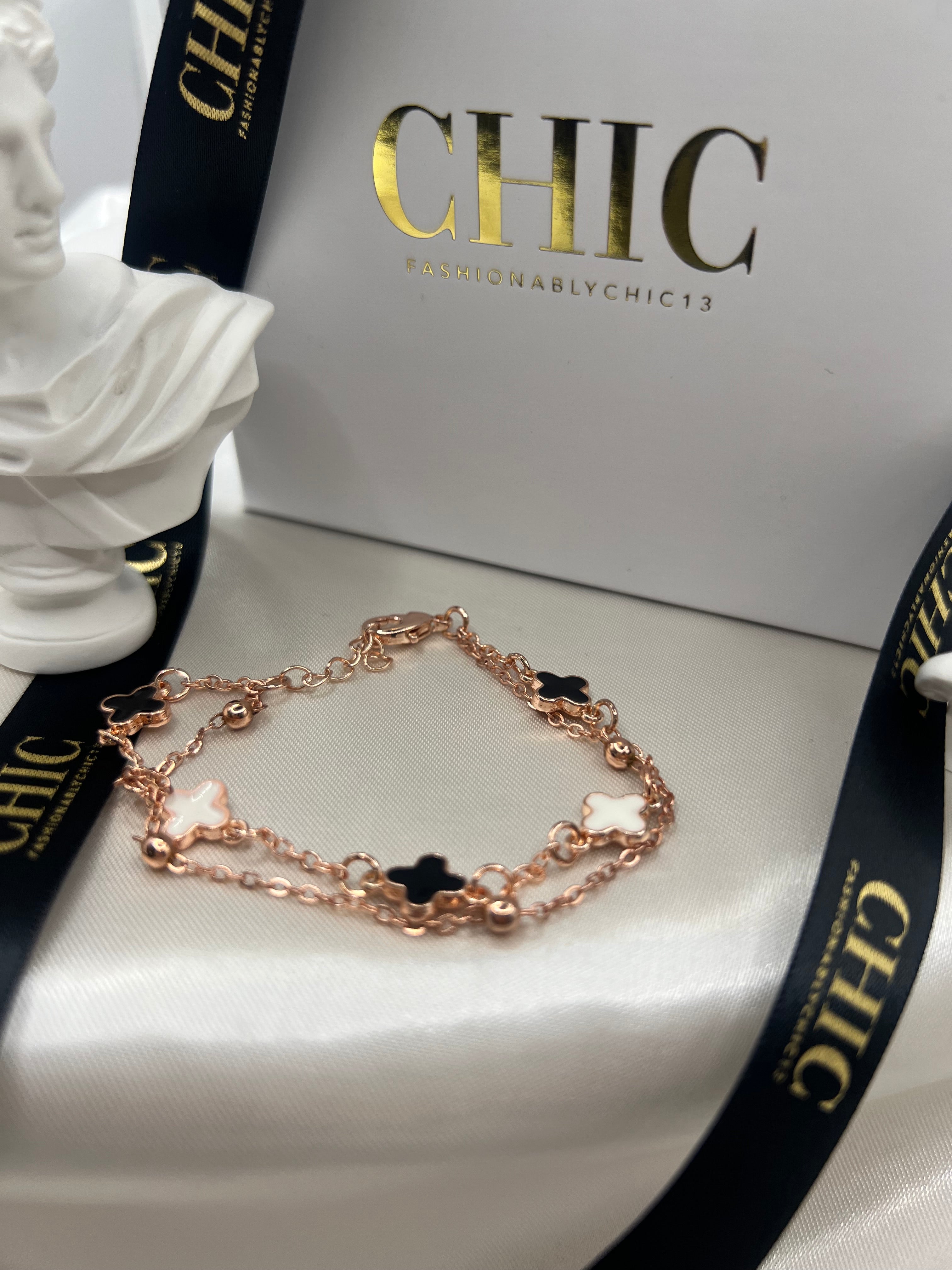 Rose Gold Clover Chain Bracelet