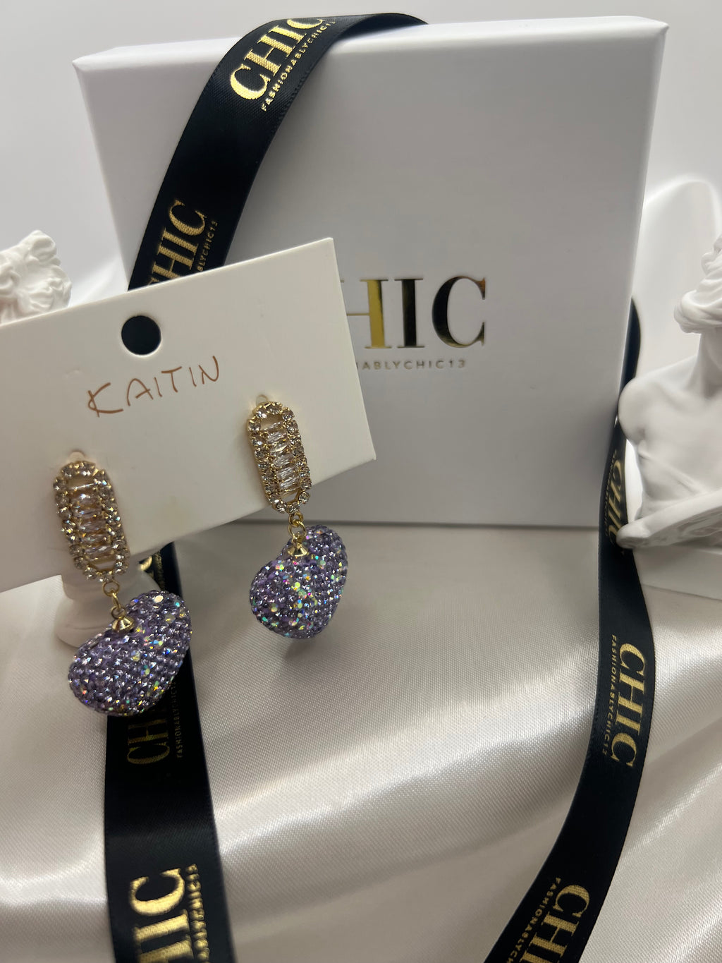 Purple Heart Earrings