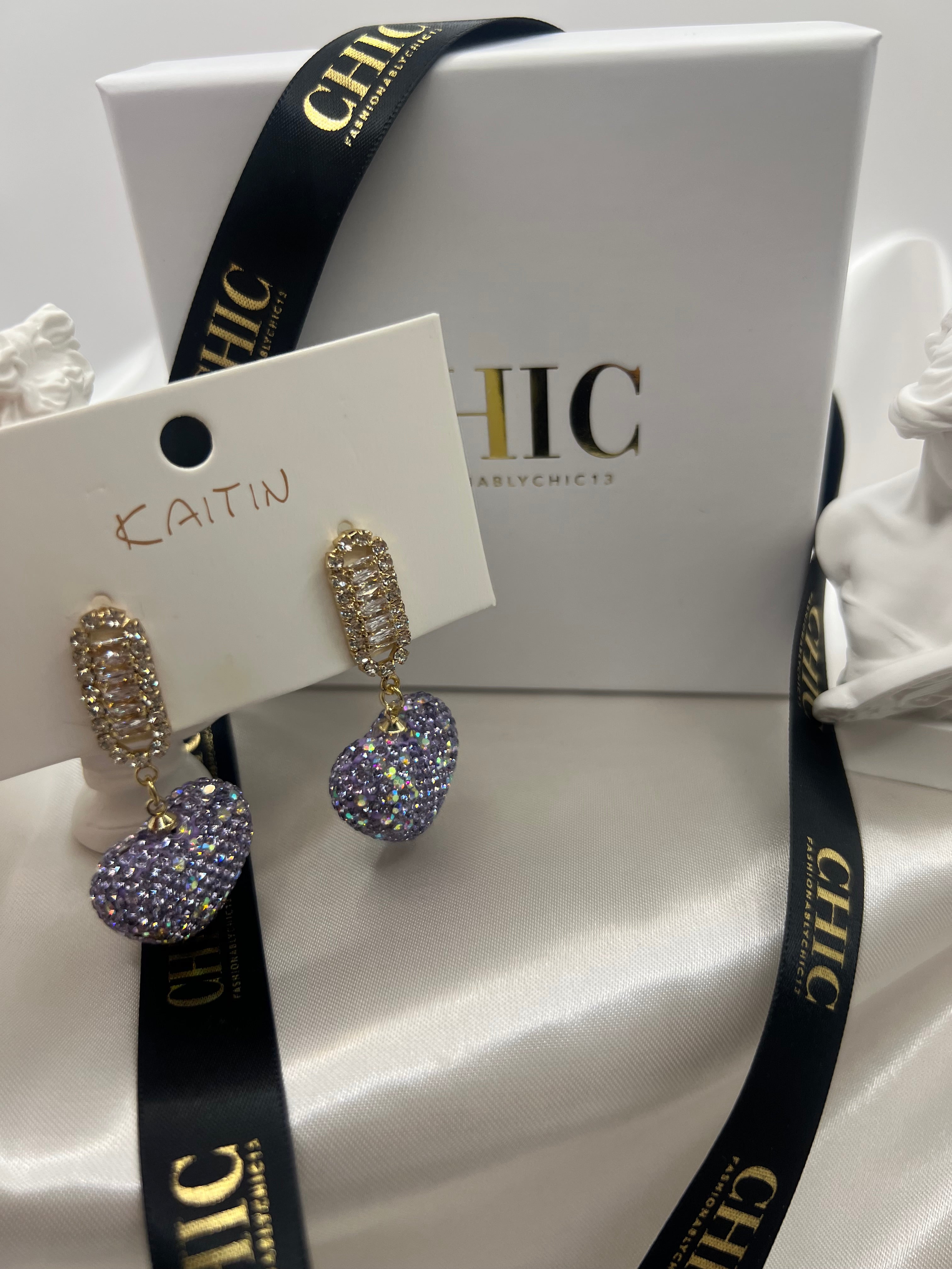 Purple Heart Earrings