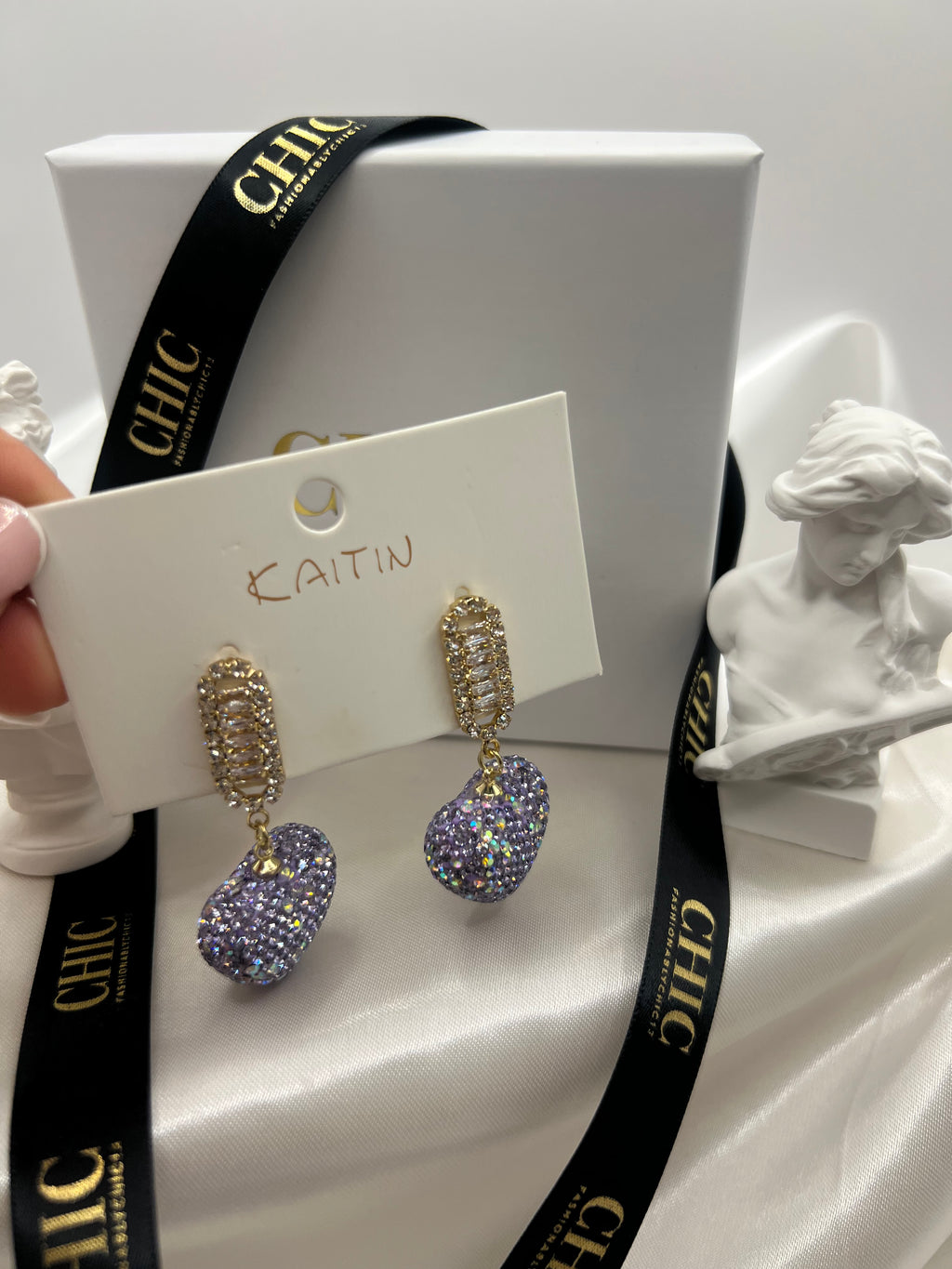 Purple Heart Earrings