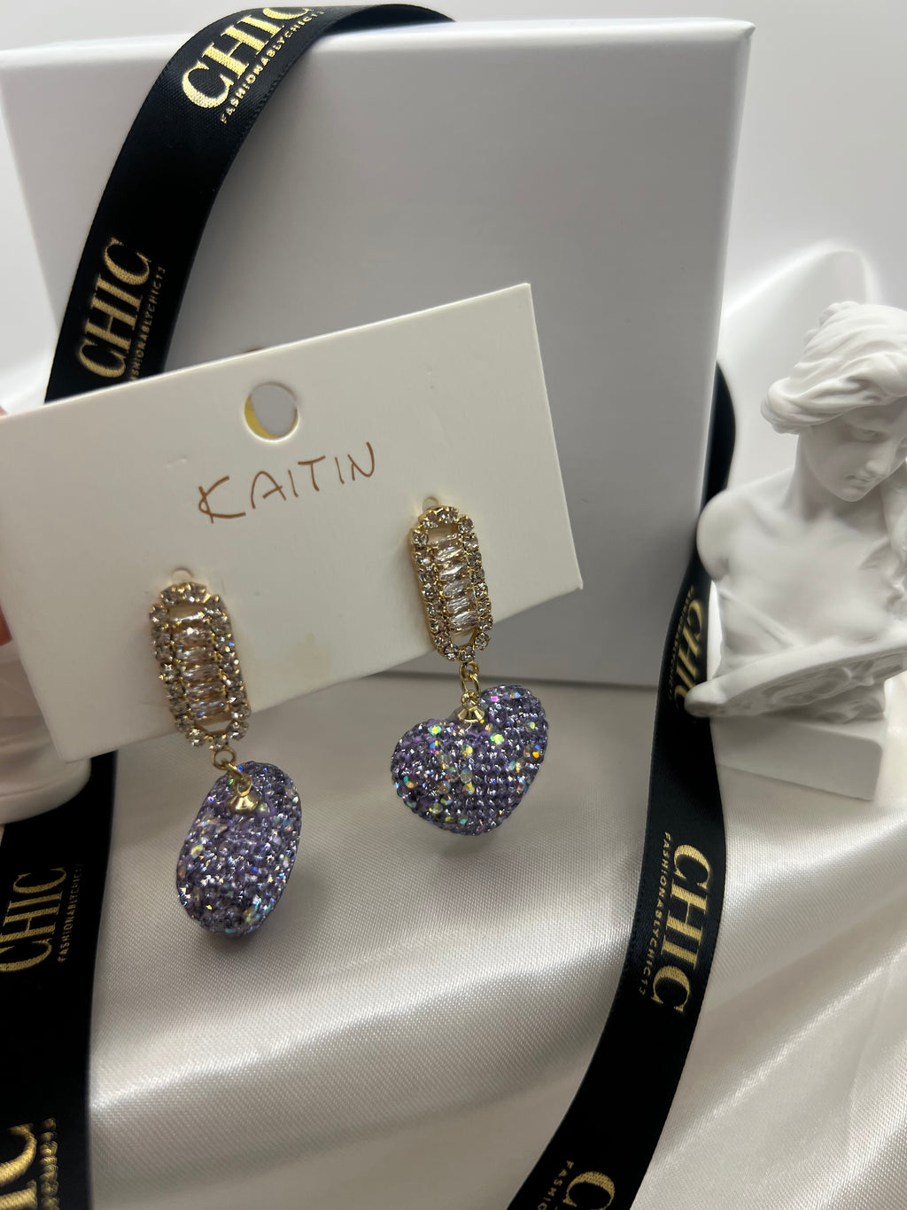 Purple Heart Earrings