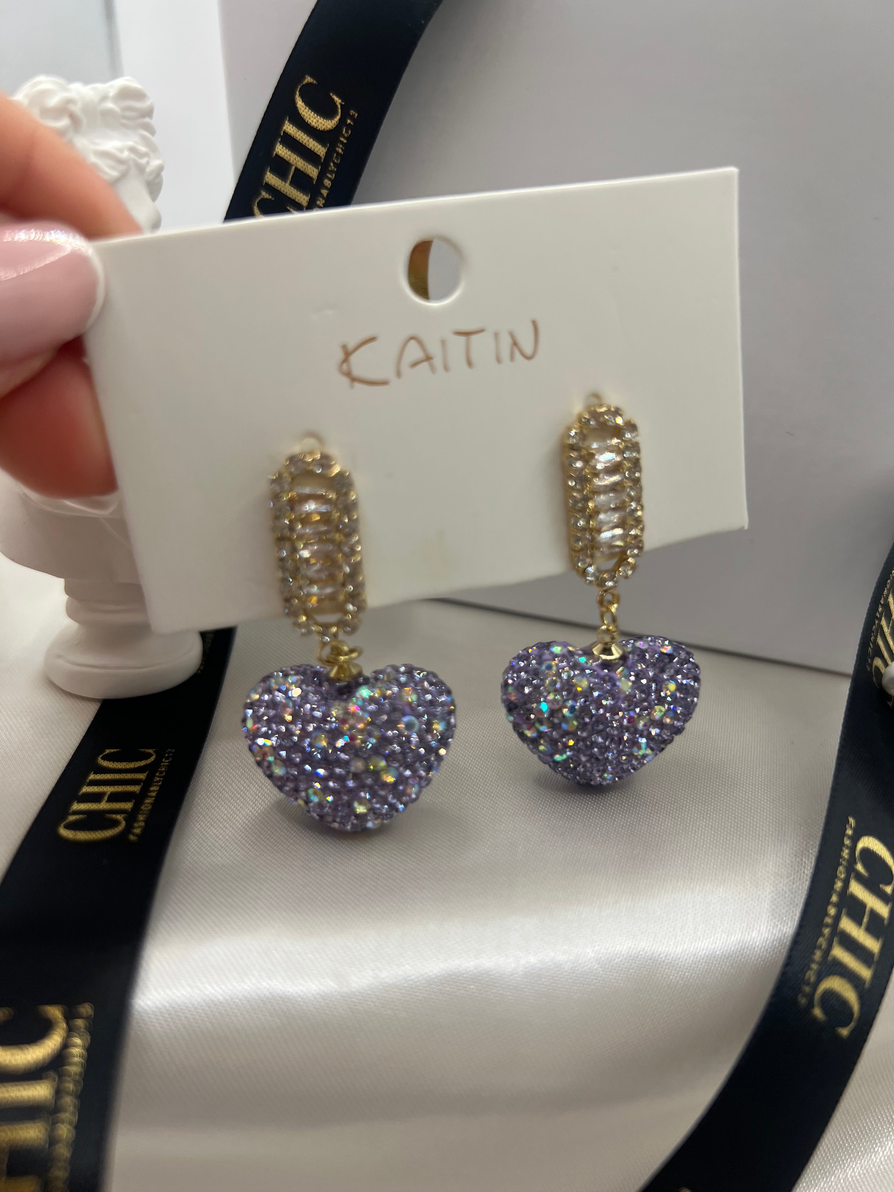 Purple Heart Earrings