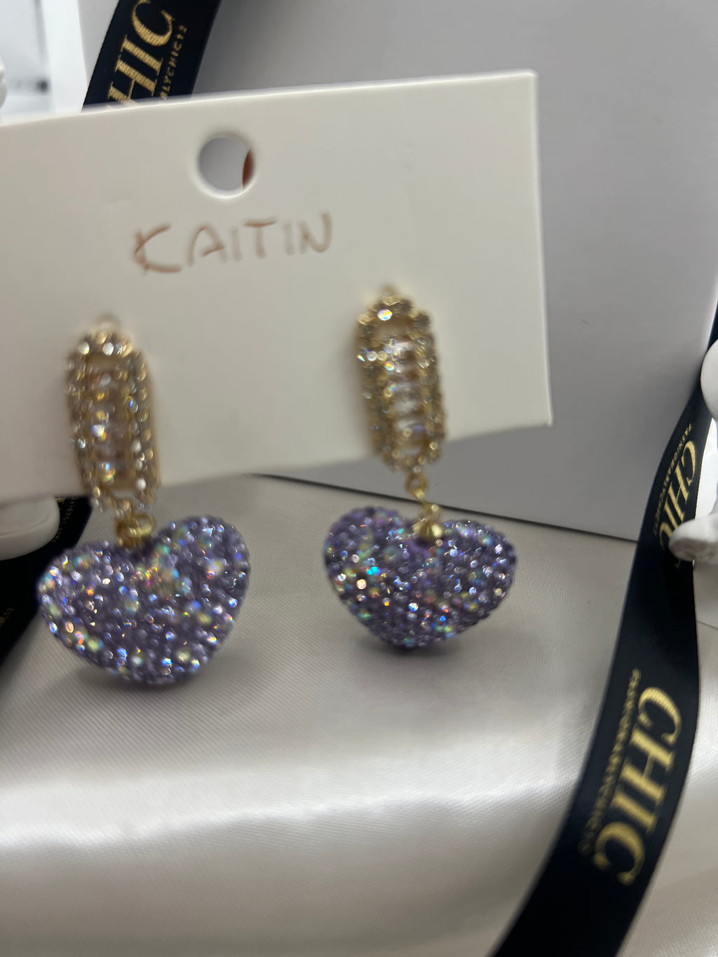 Purple Heart Earrings