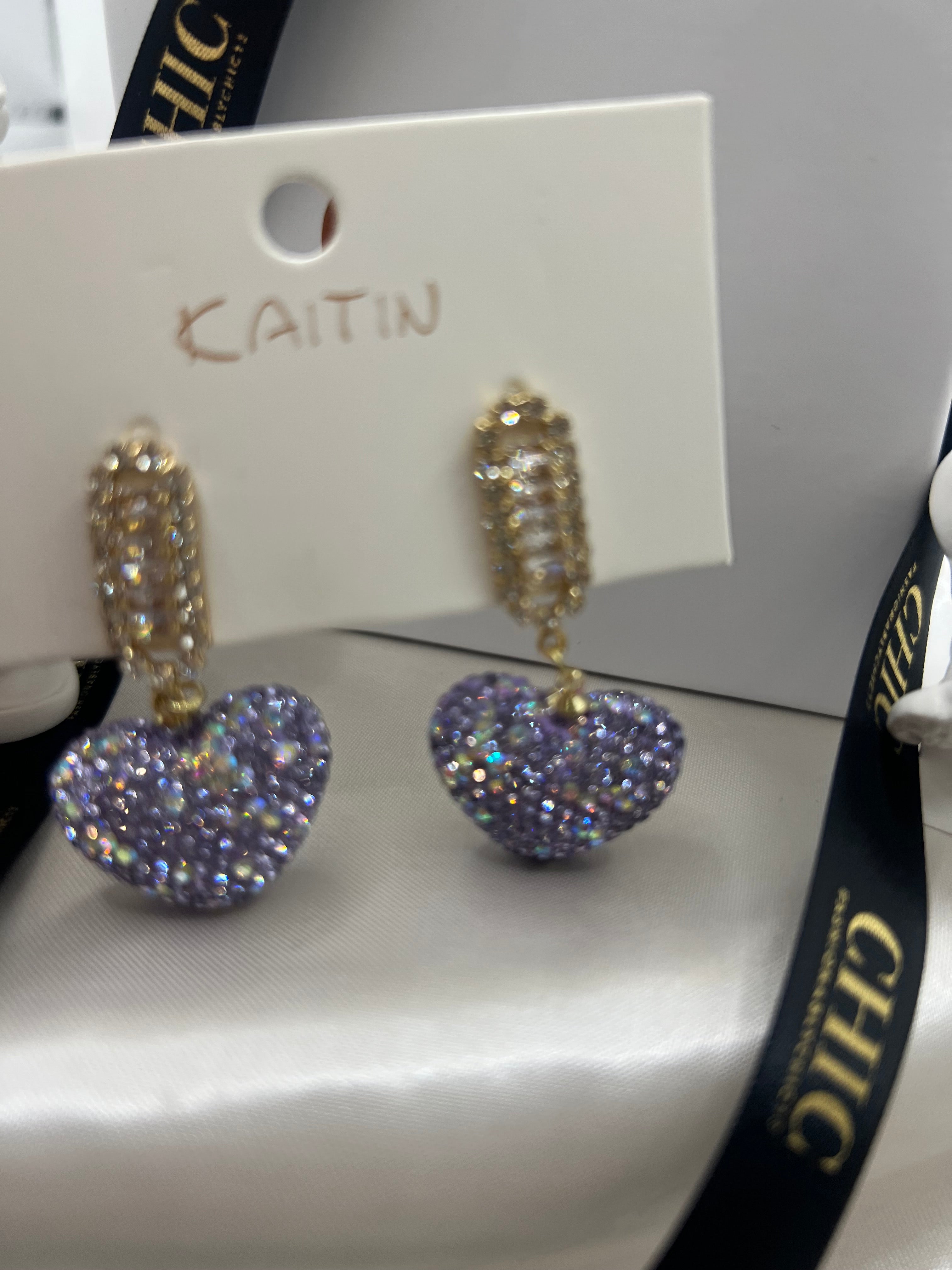 Purple Heart Earrings
