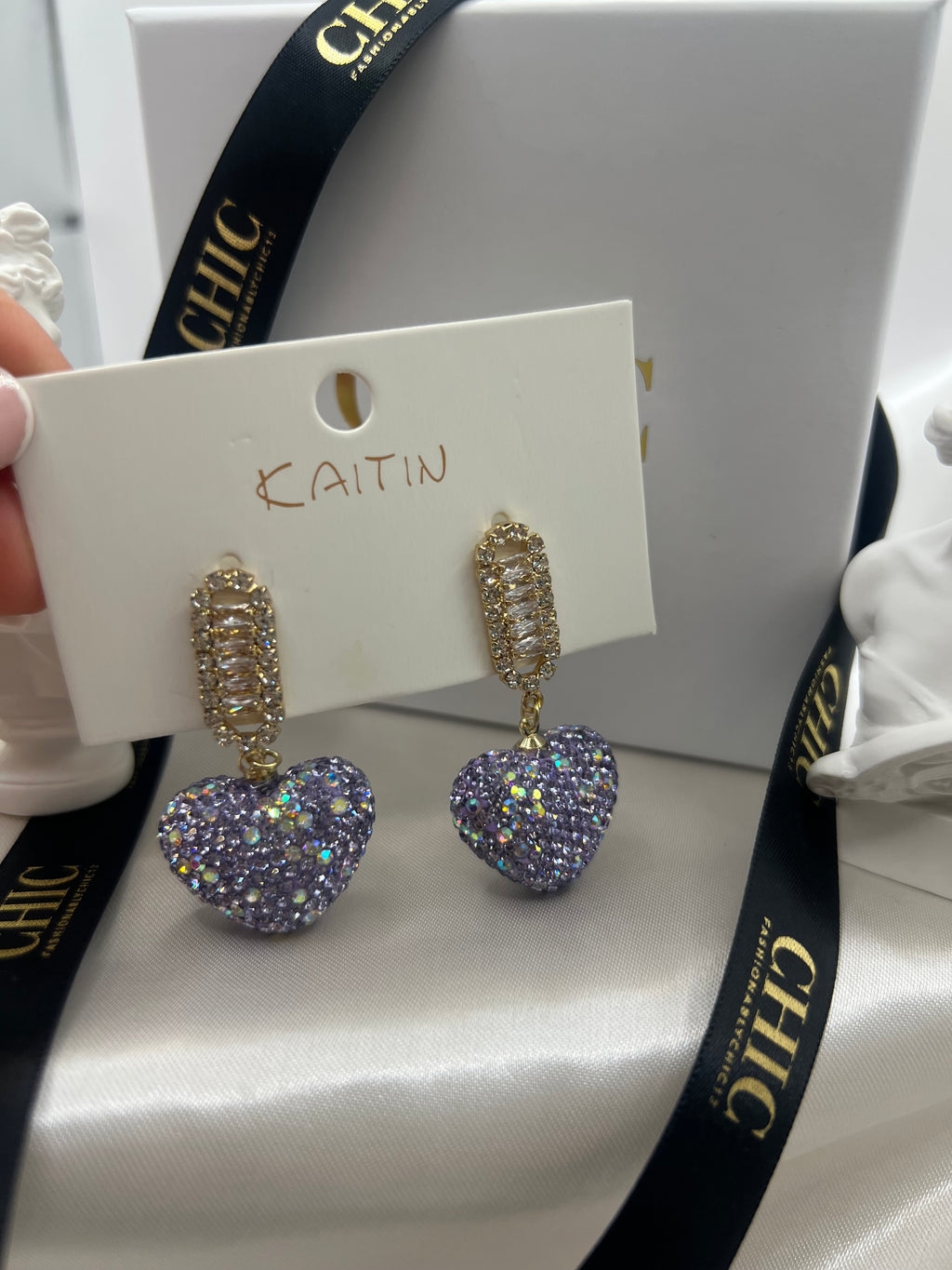 Purple Heart Earrings