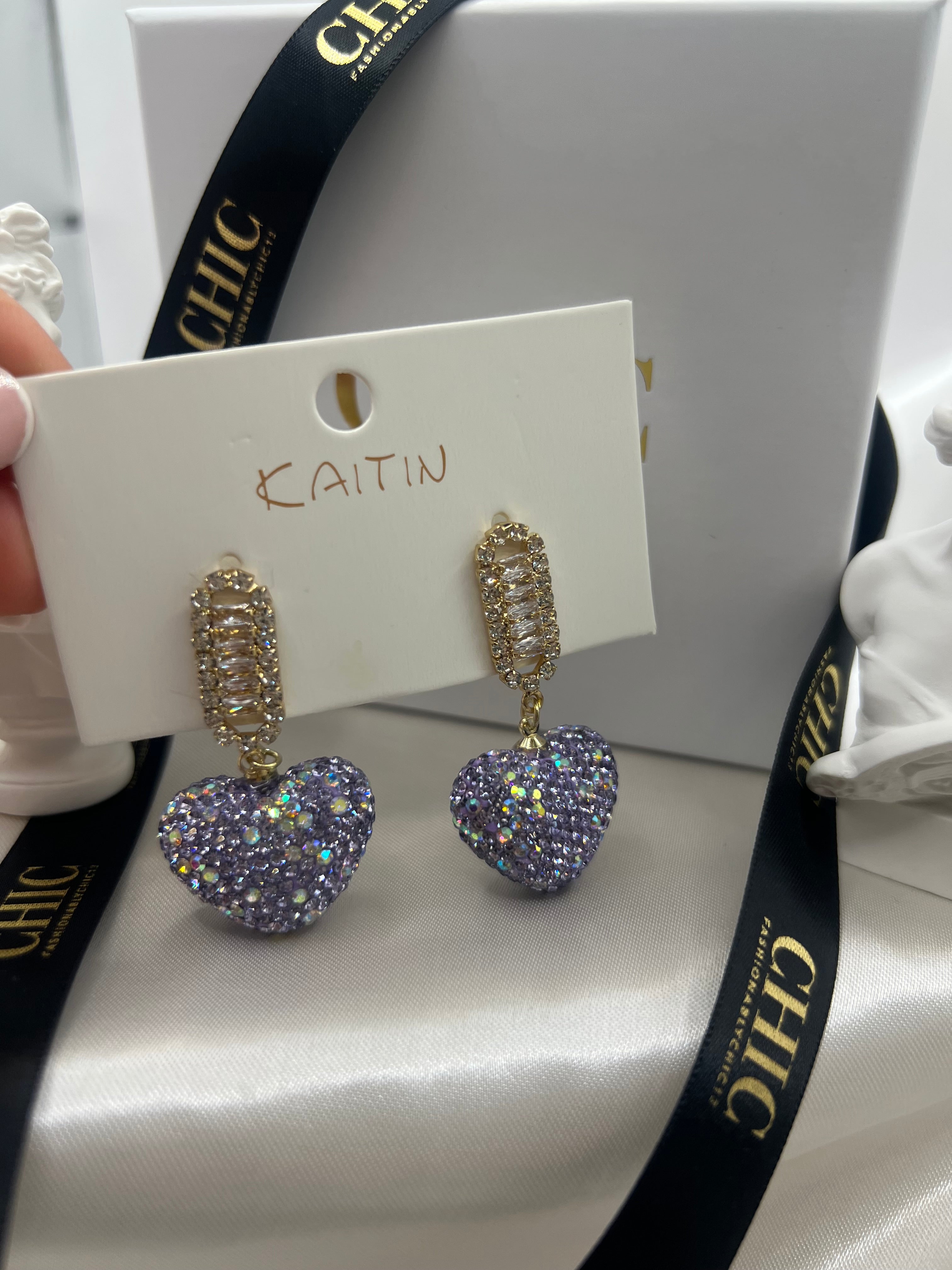 Purple Heart Earrings