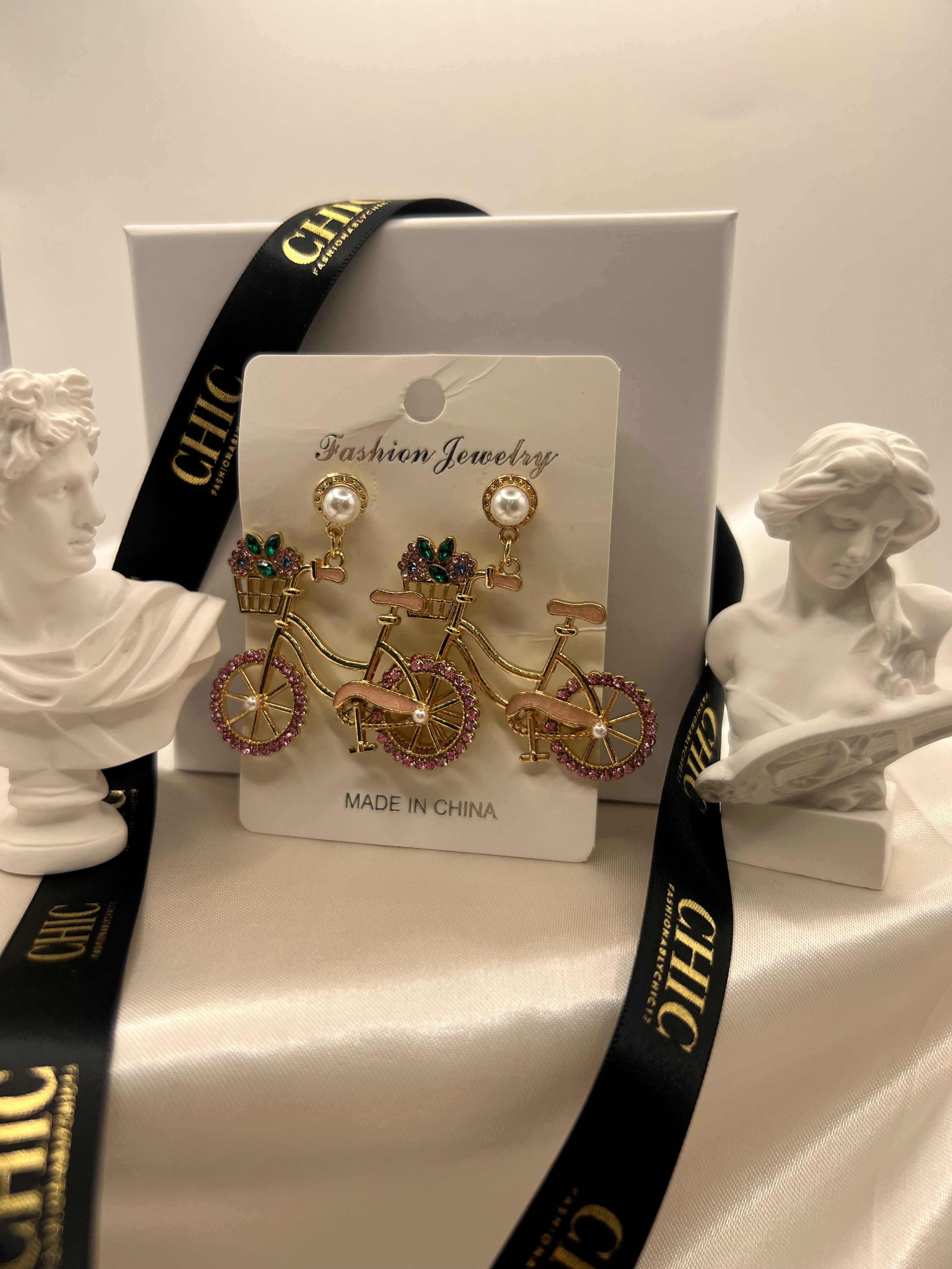 Bicycle Colourful Earrings