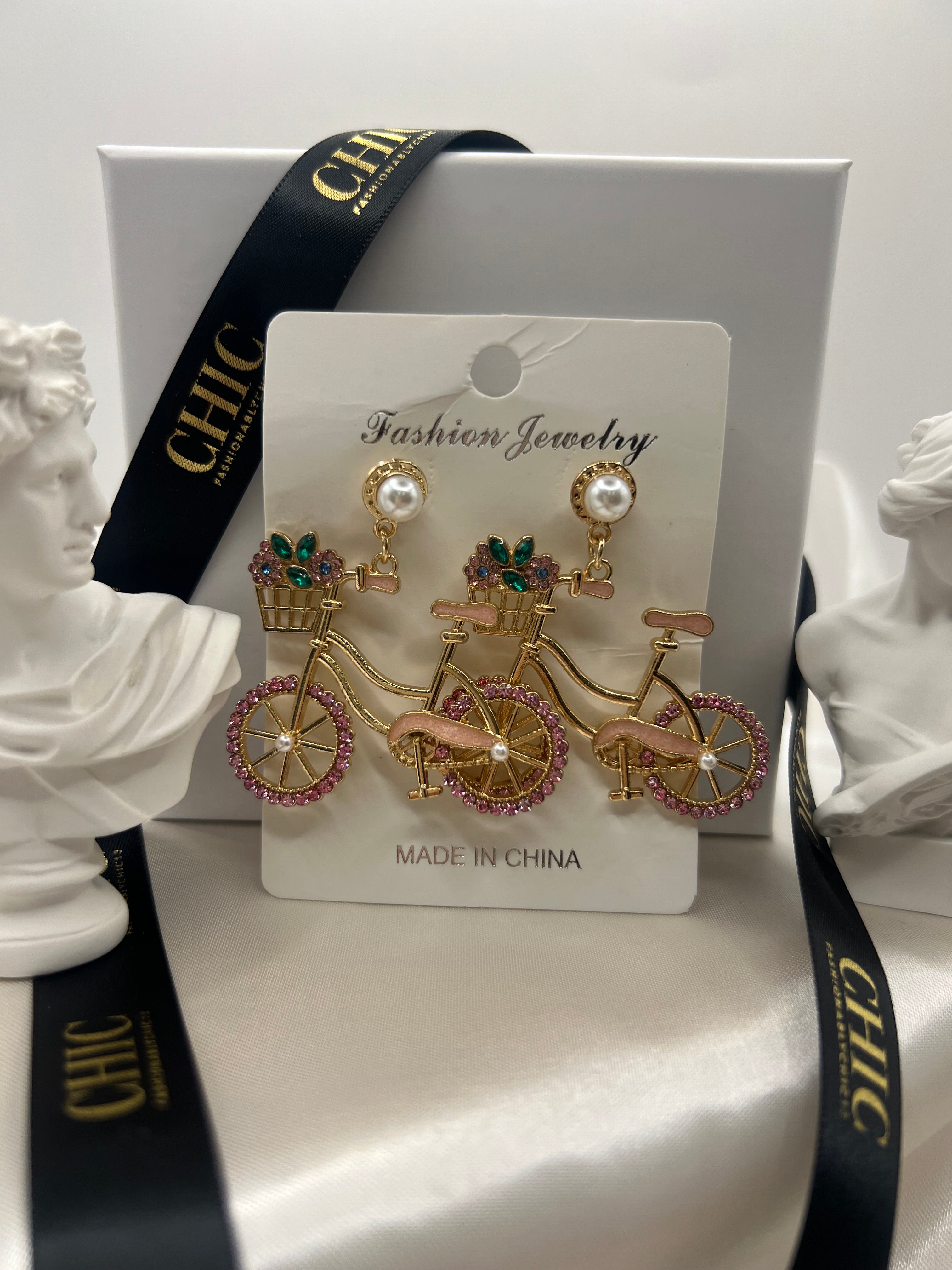 Bicycle Colourful Earrings