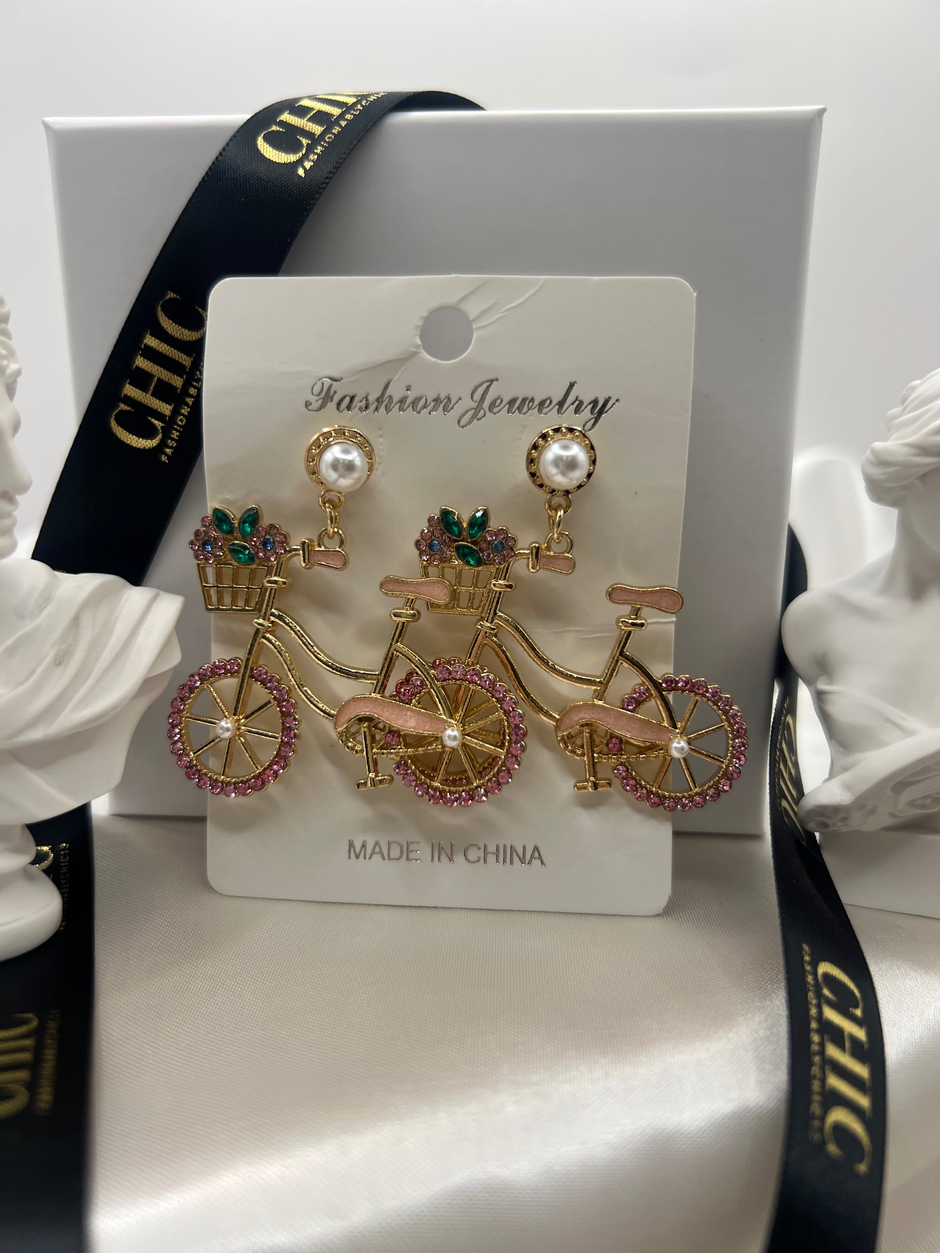 Bicycle Colourful Earrings