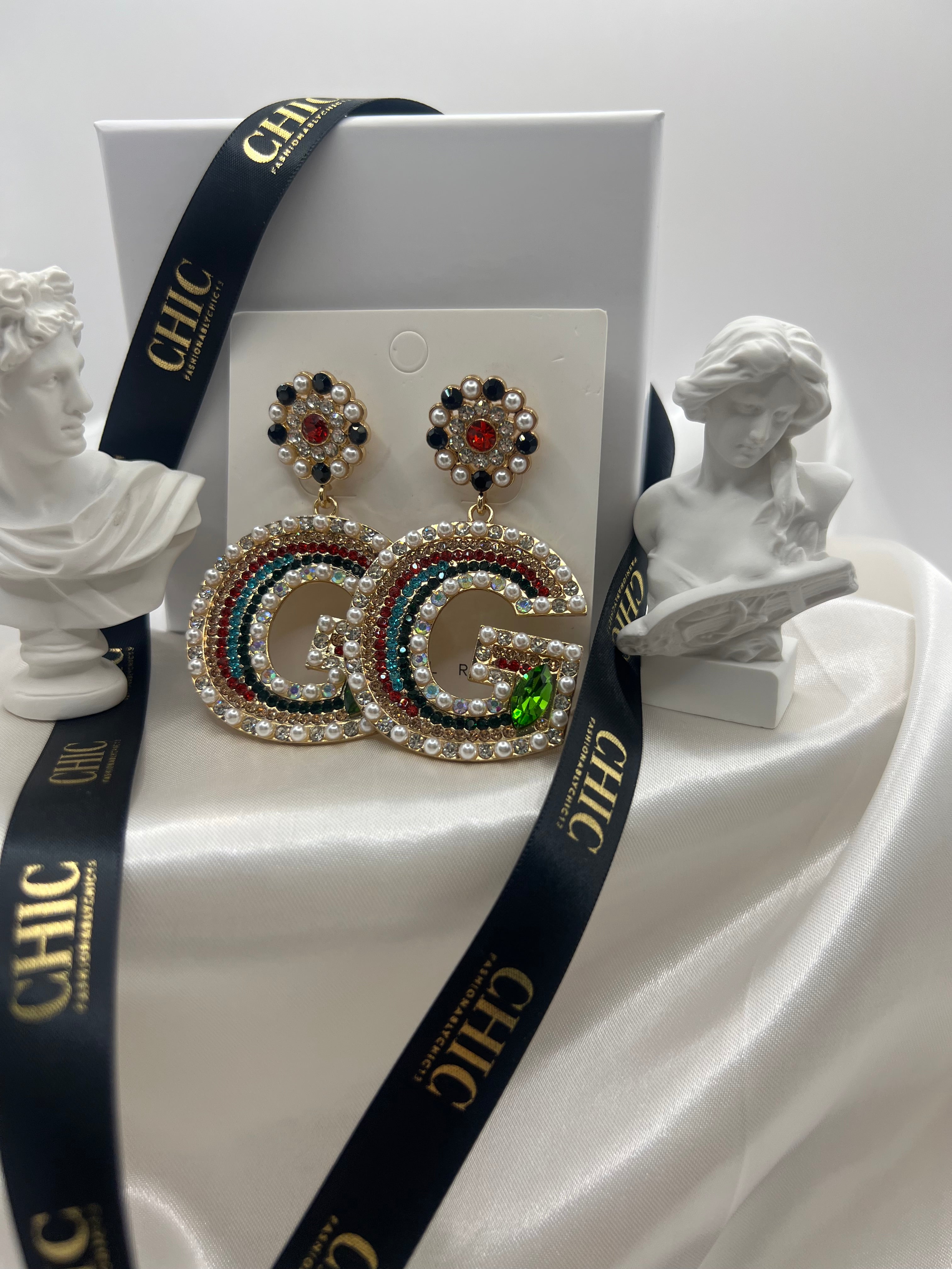 'G' Glitter Earrings