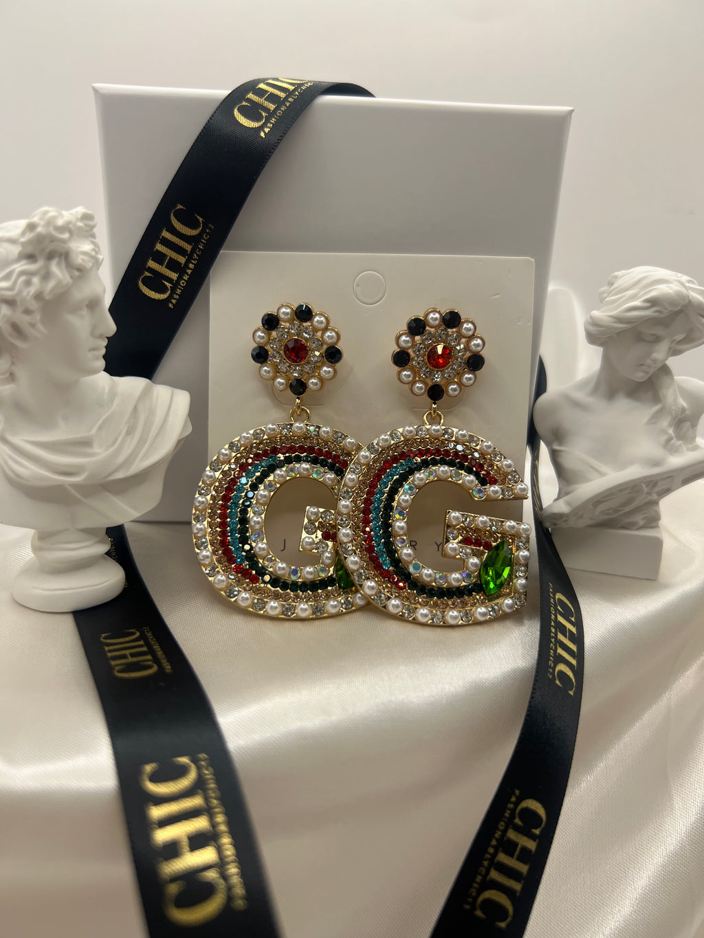 'G' Glitter Earrings