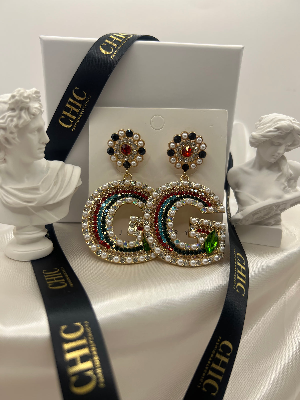 'G' Glitter Earrings