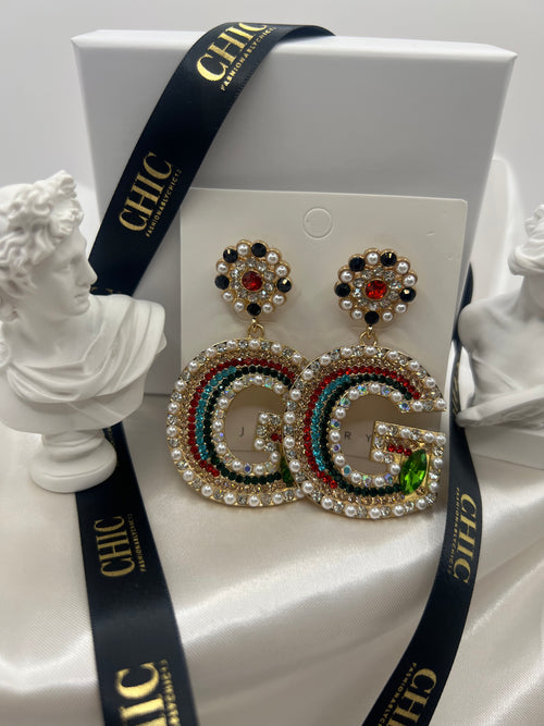 'G' Glitter Earrings