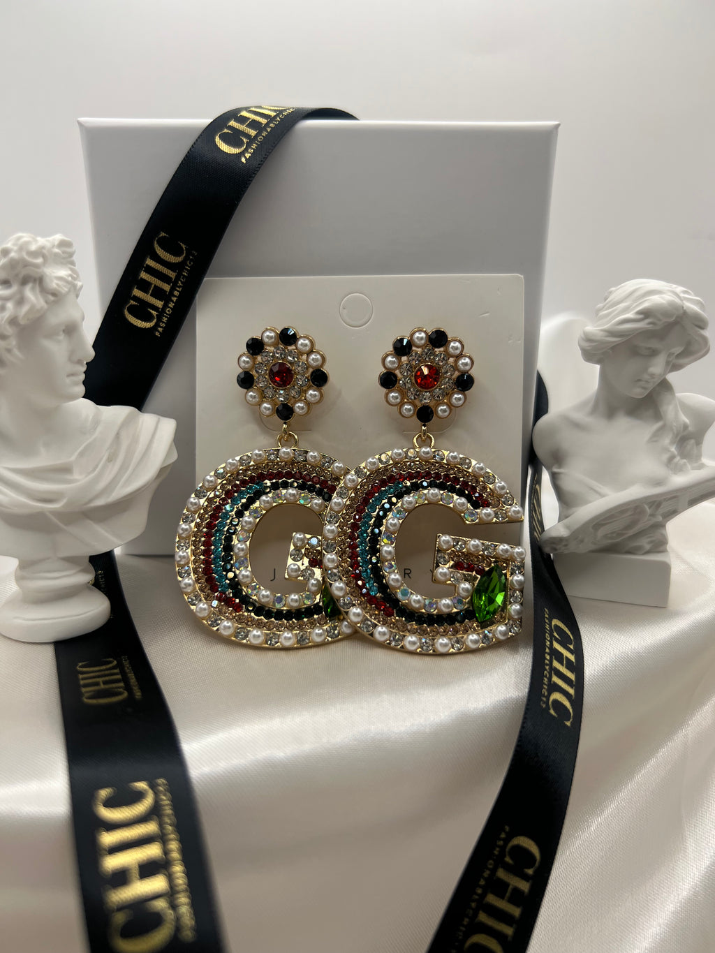 'G' Glitter Earrings