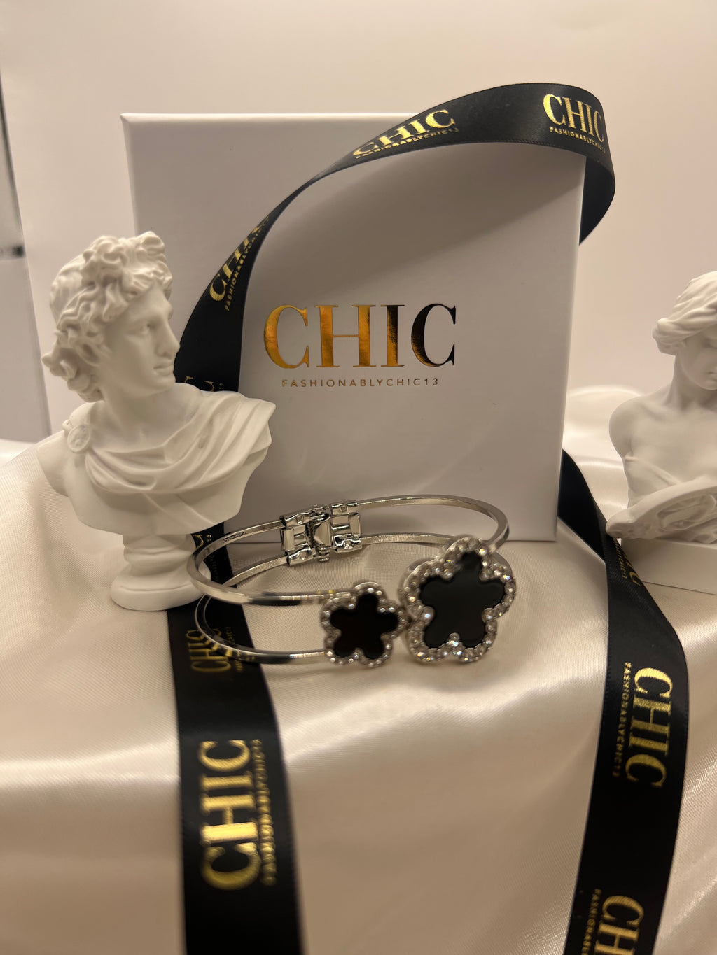 Double Clover Bangle Bracelet