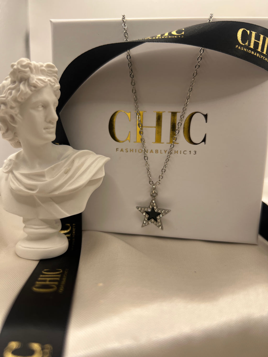 Sliver Black Star Necklace