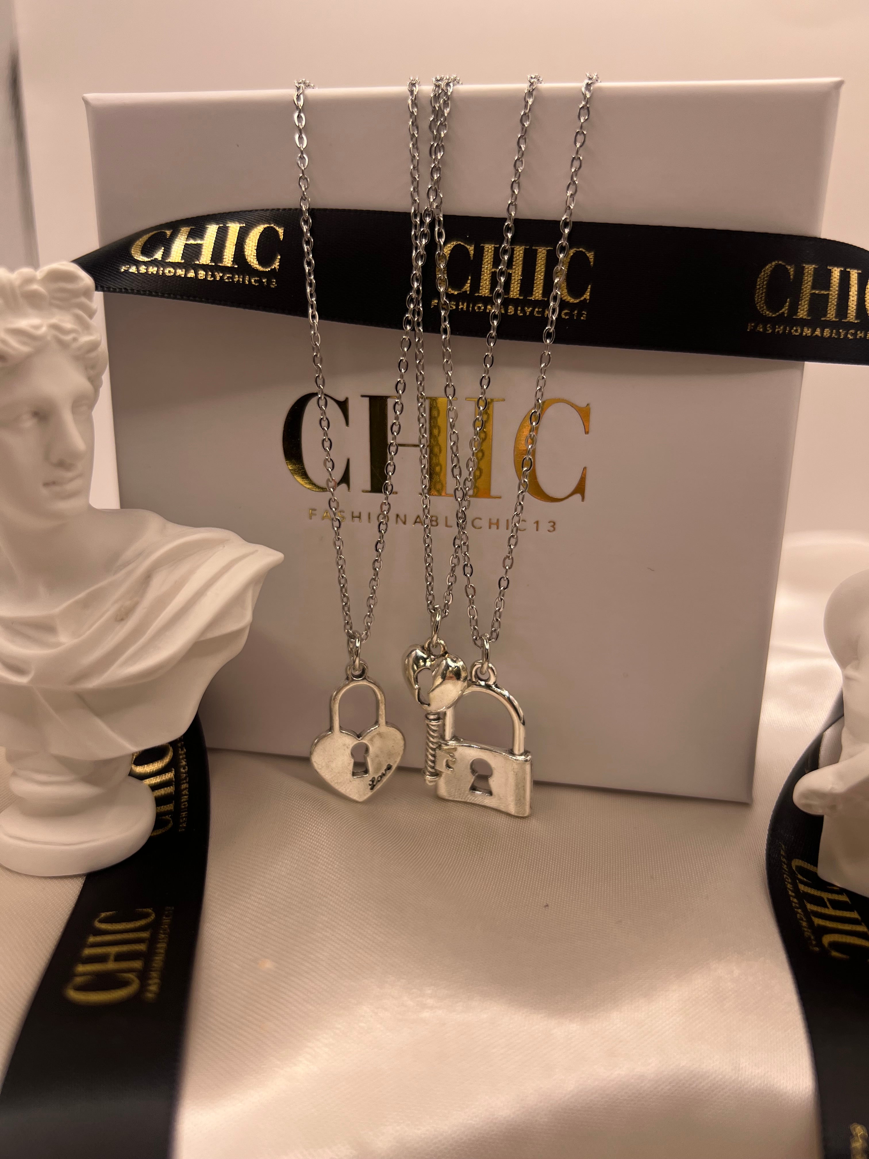 Trio Necklace Set Sliver