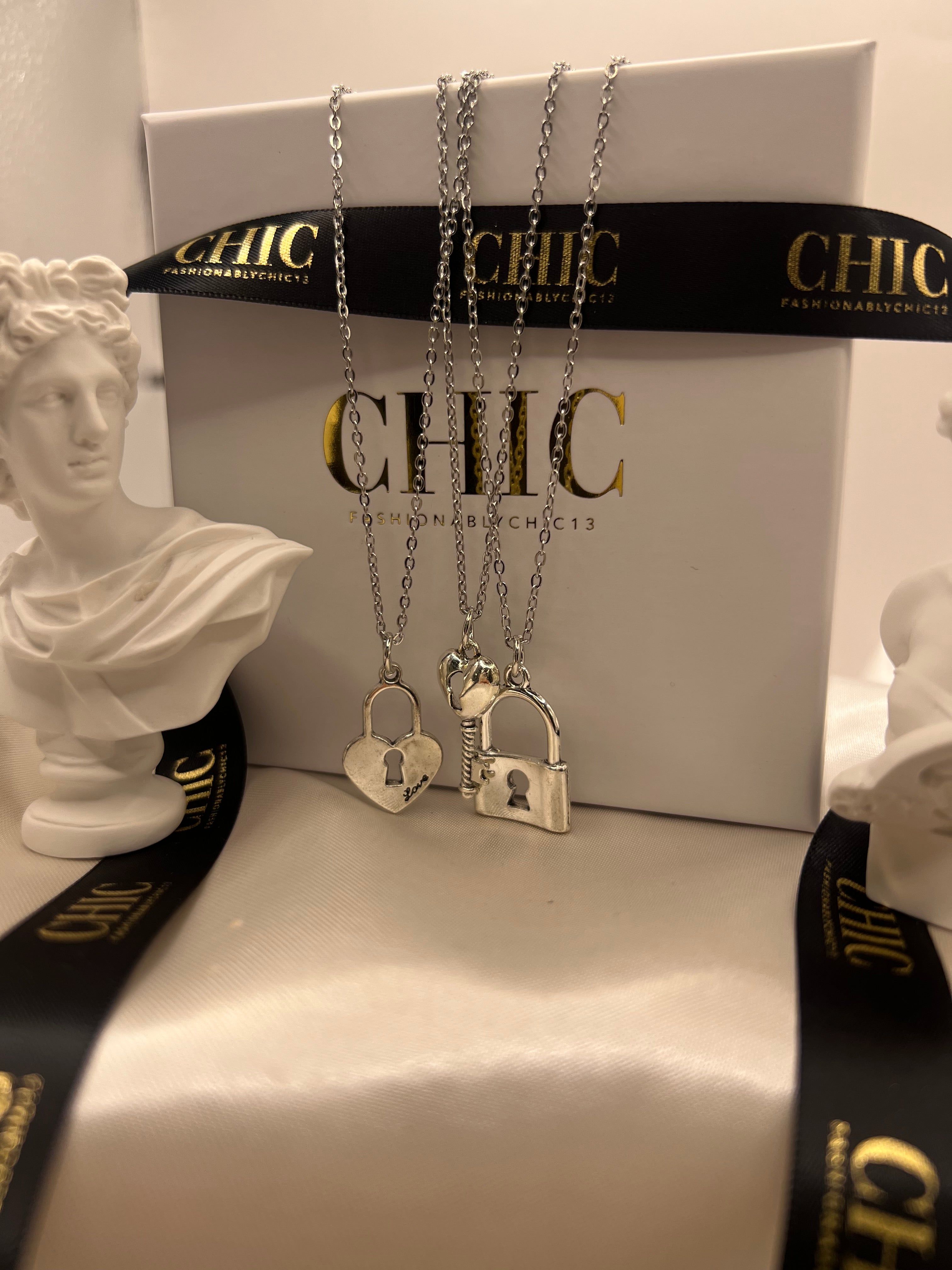 Trio Necklace Set Sliver
