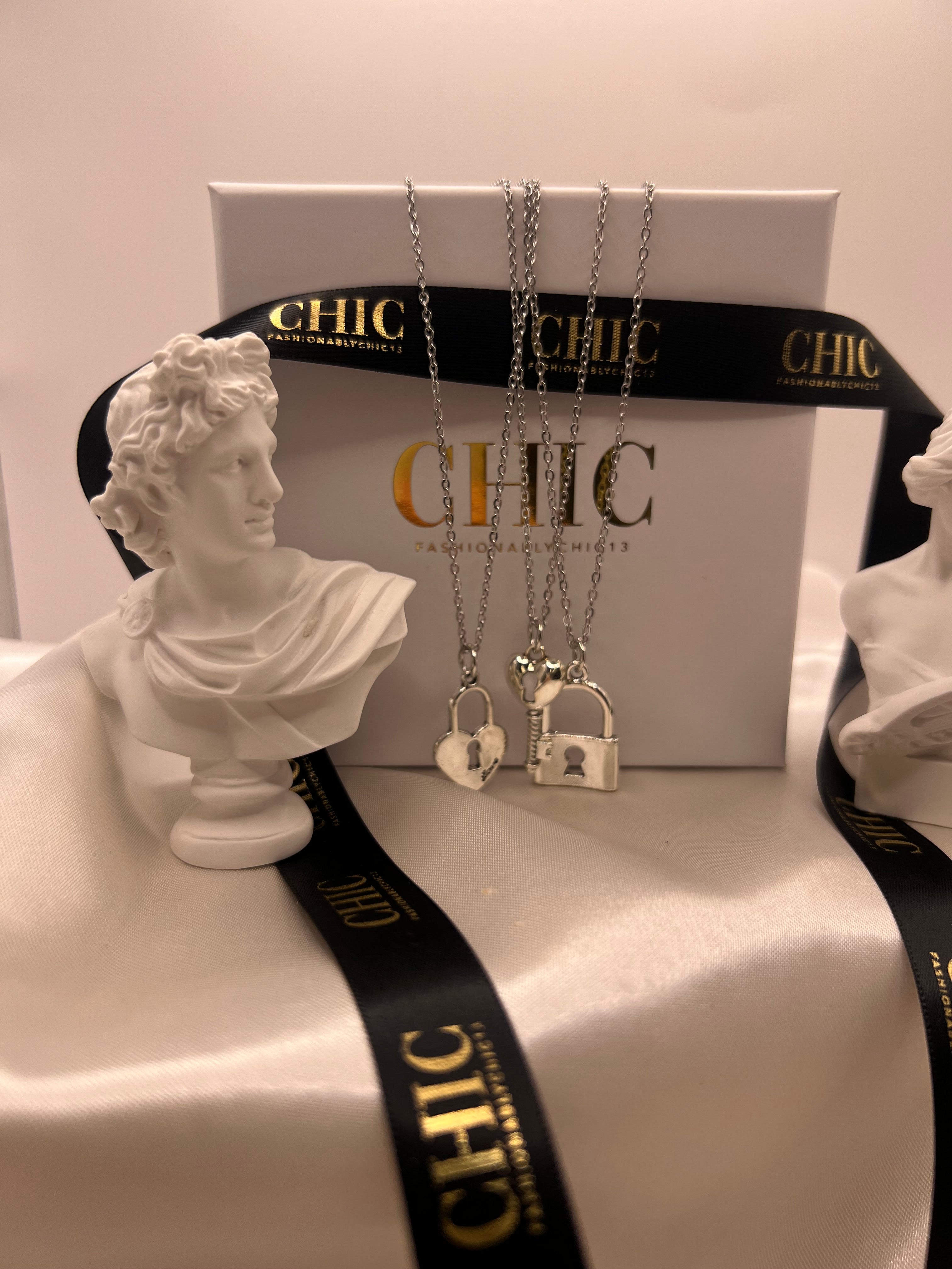 Trio Necklace Set Sliver