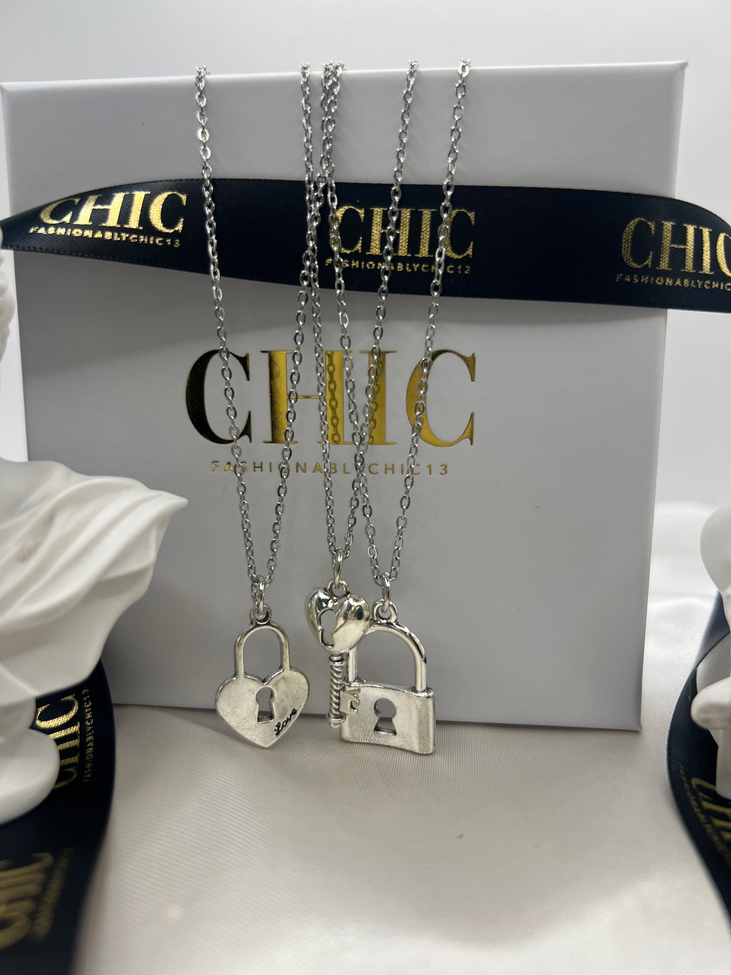 Trio Necklace Set Sliver