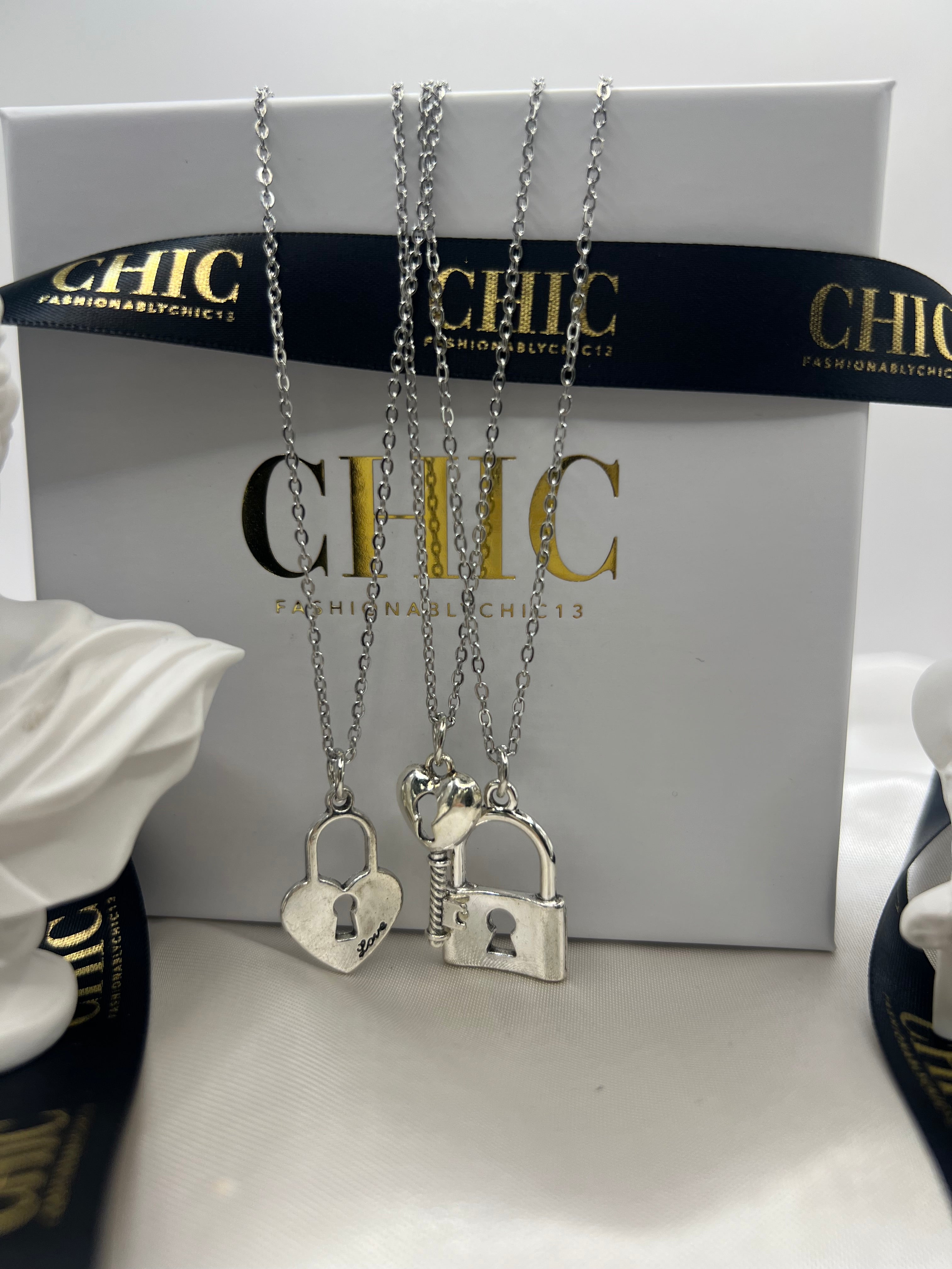 Trio Necklace Set Sliver