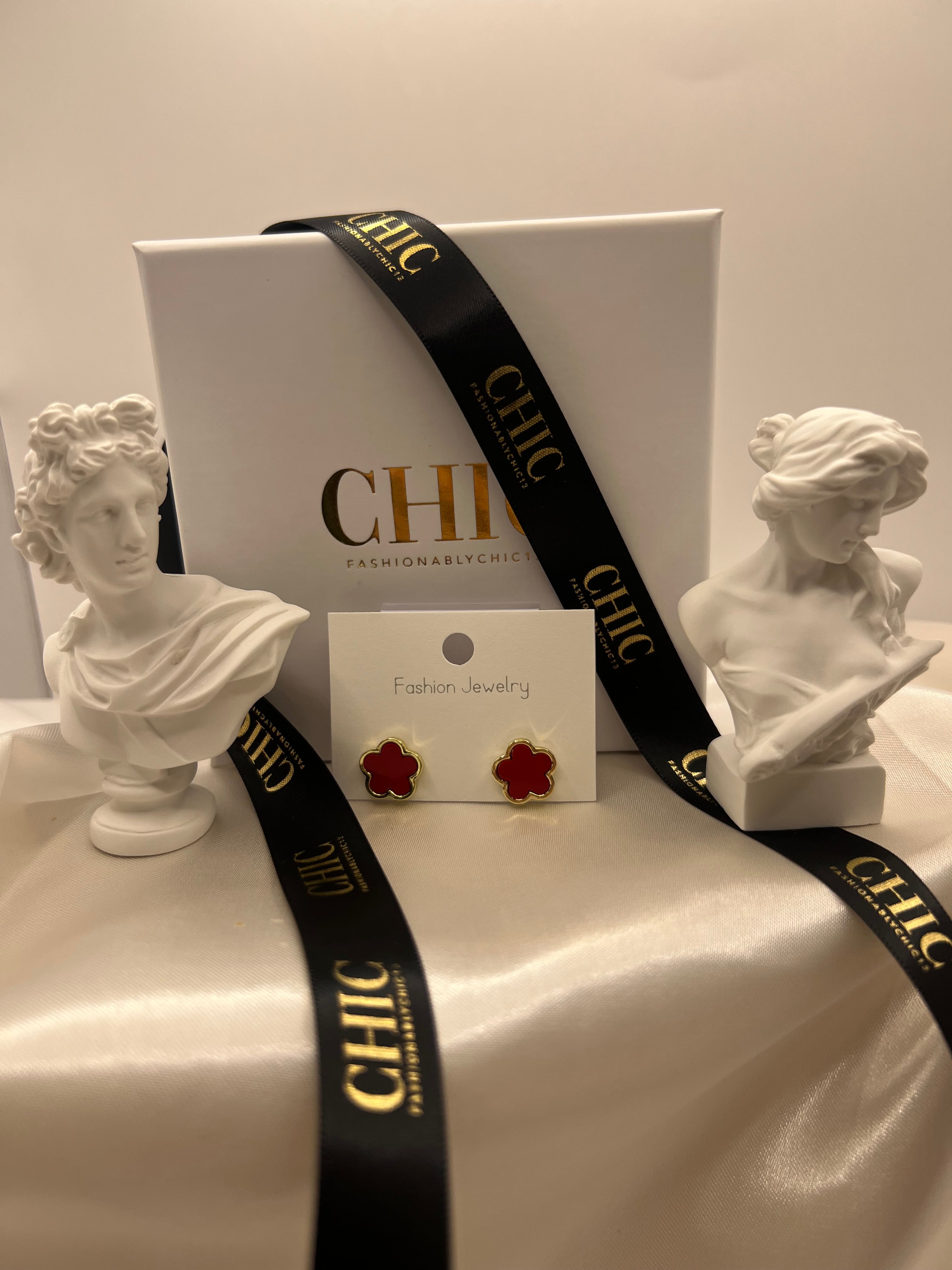 Red Clover Stud Earrings
