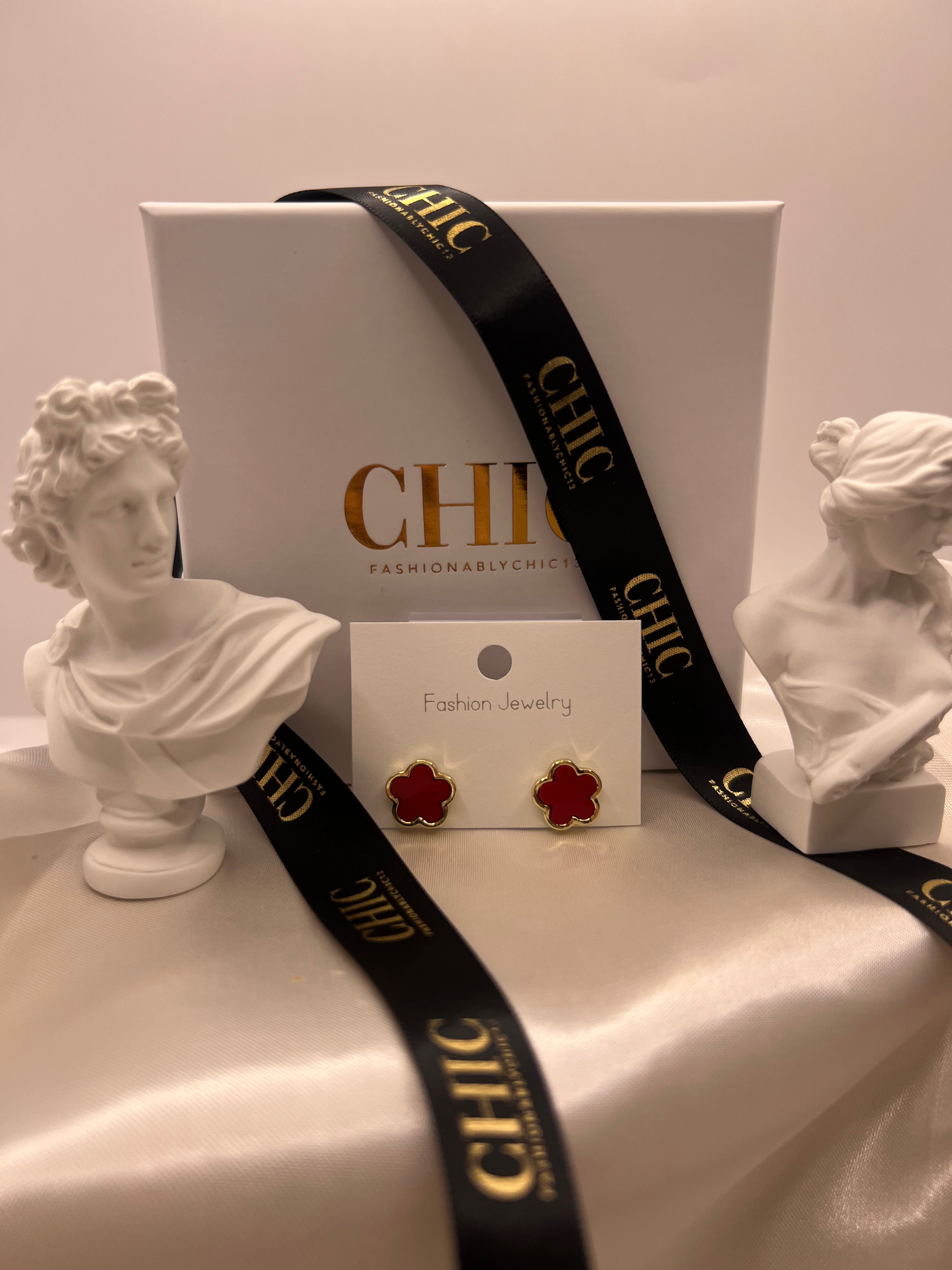 Red Clover Stud Earrings