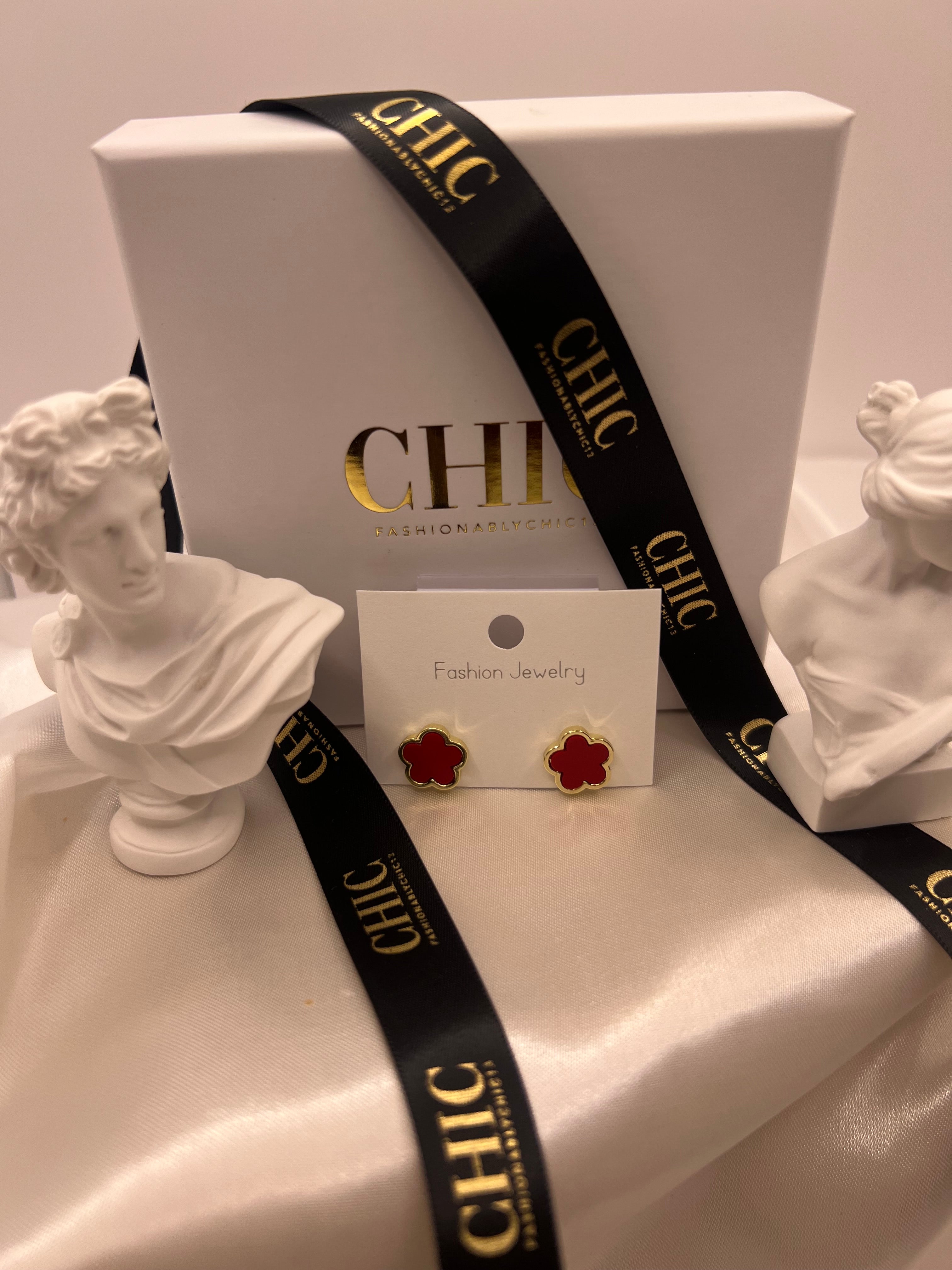 Red Clover Stud Earrings