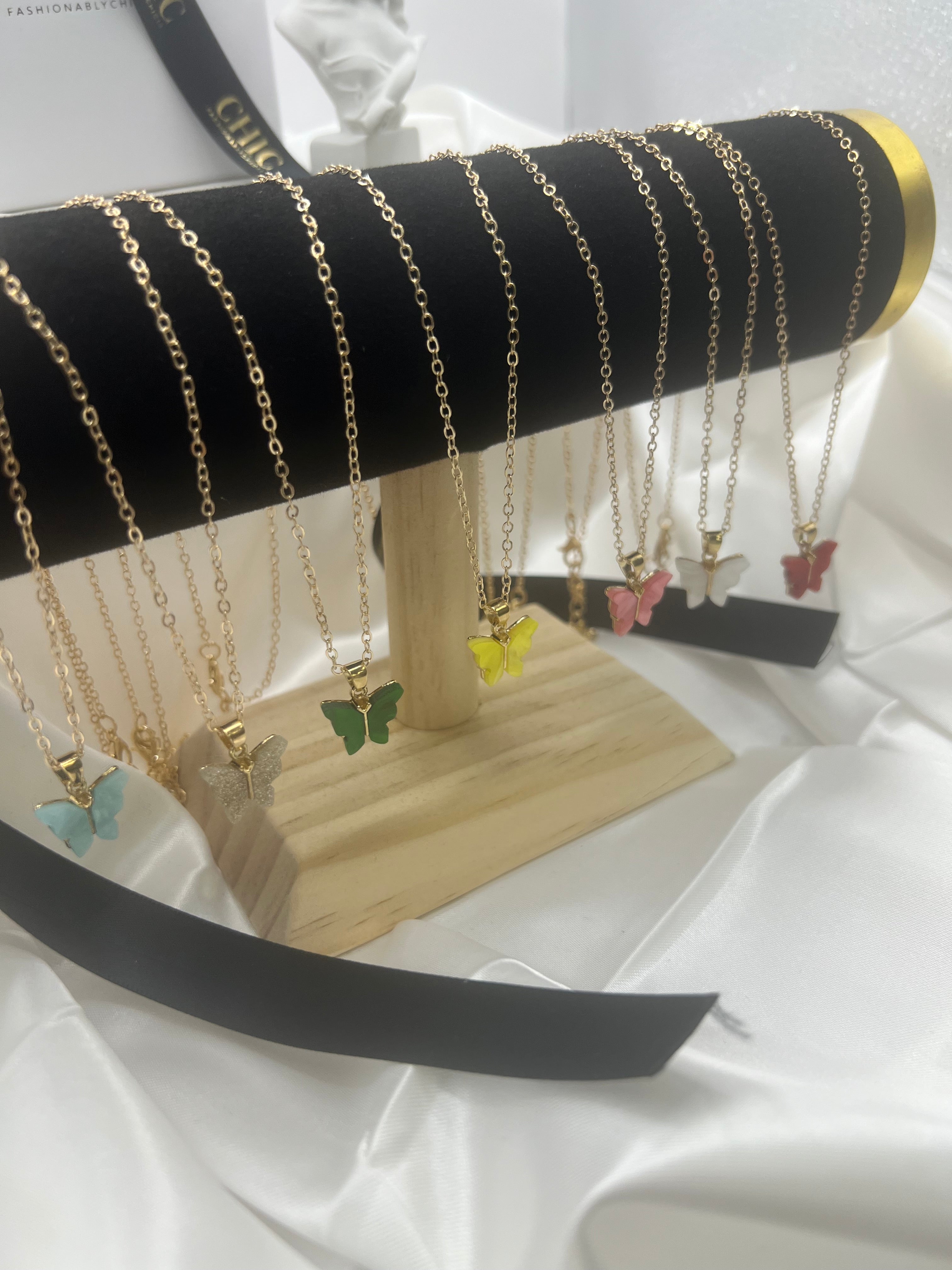 Coloured Butterfly Necklaces