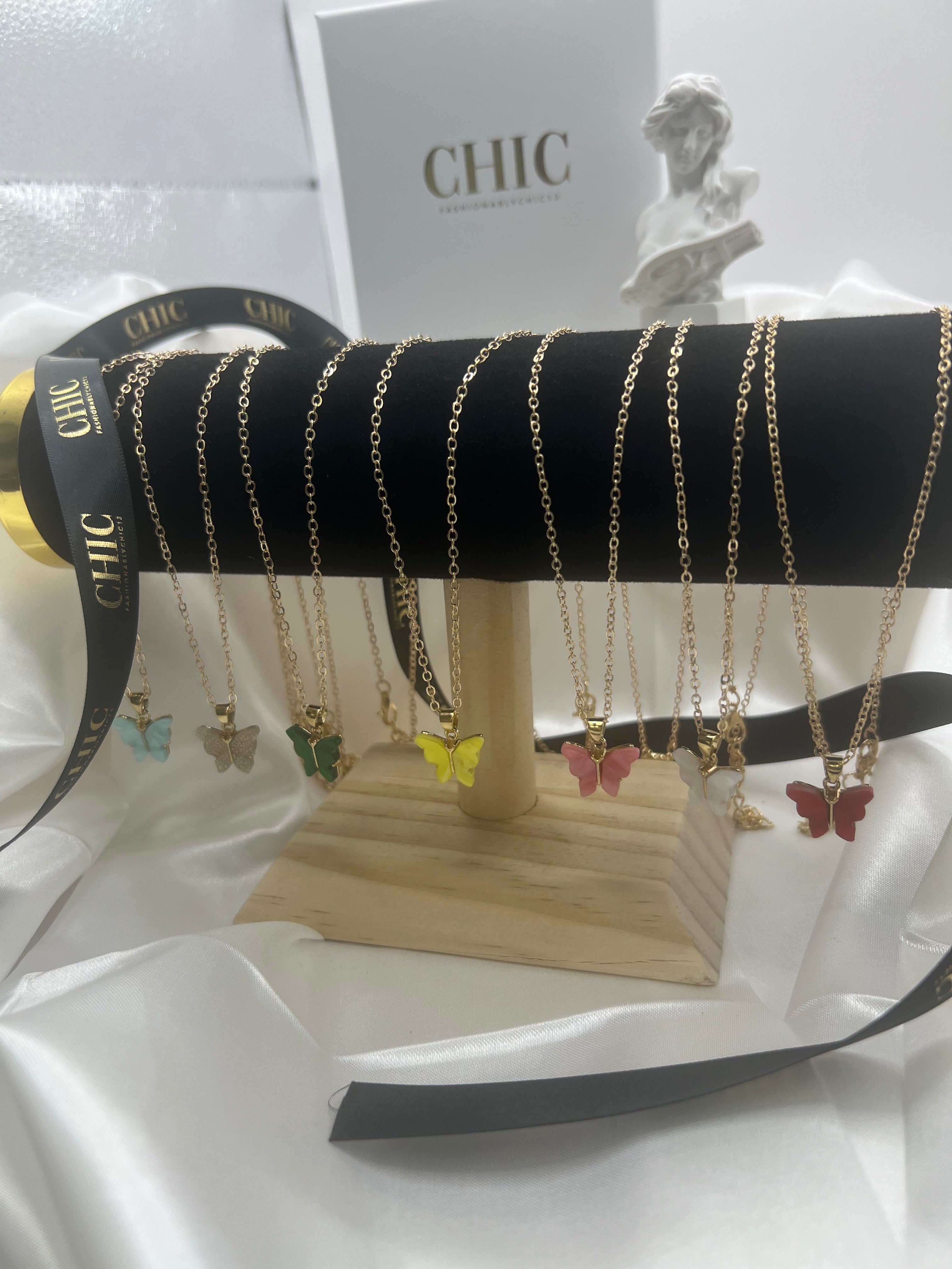 Coloured Butterfly Necklaces