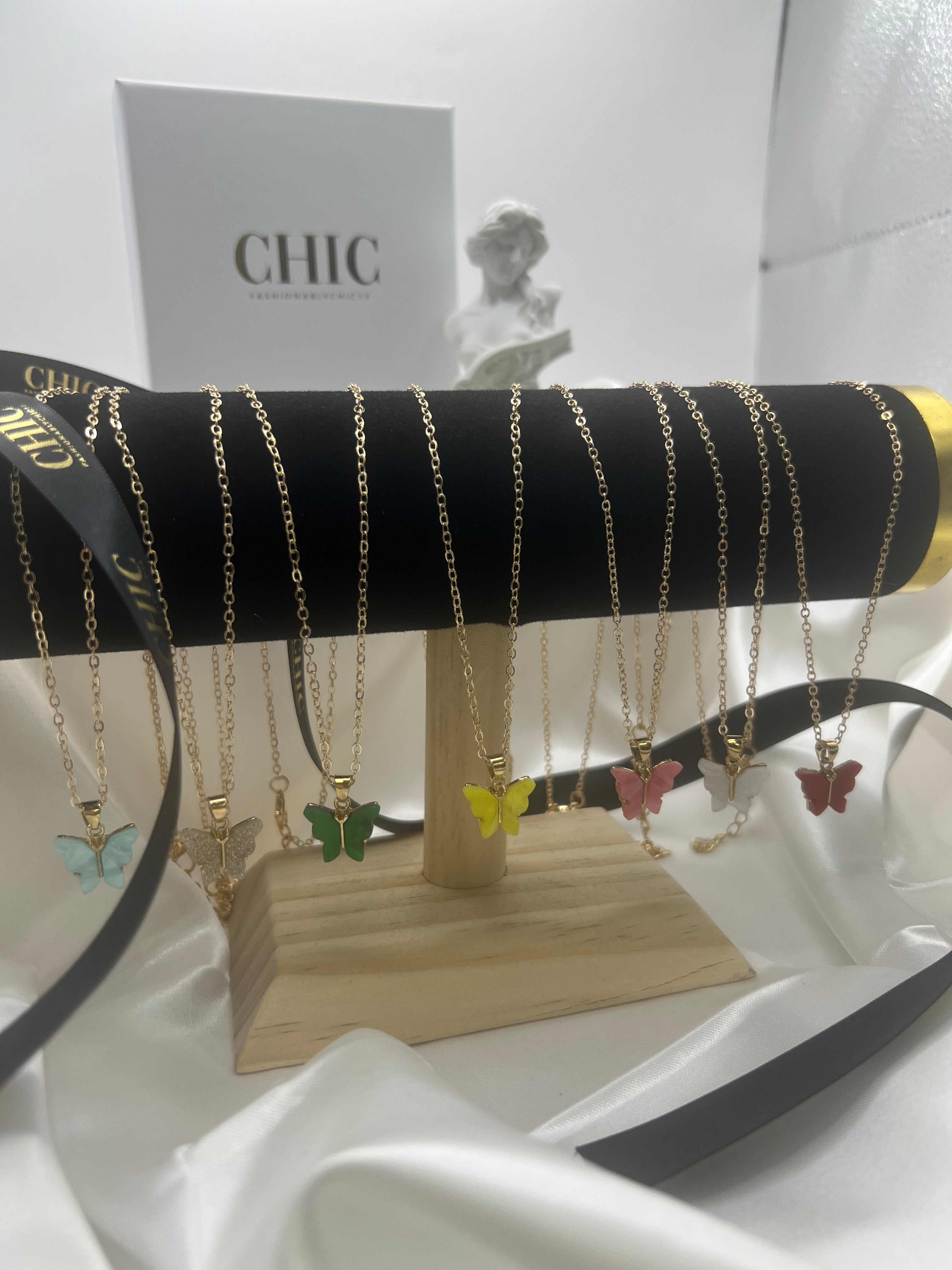 Coloured Butterfly Necklaces