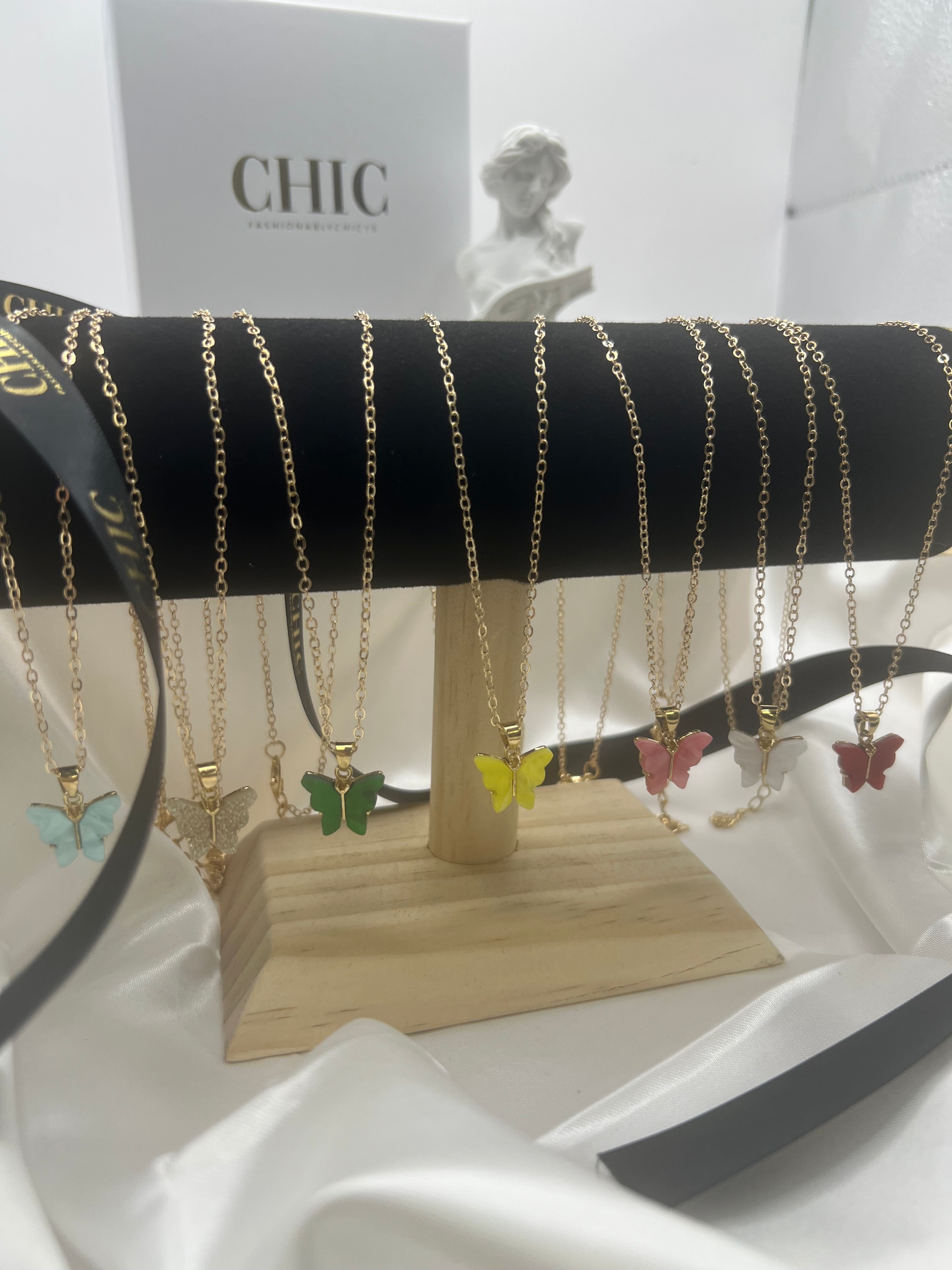 Coloured Butterfly Necklaces