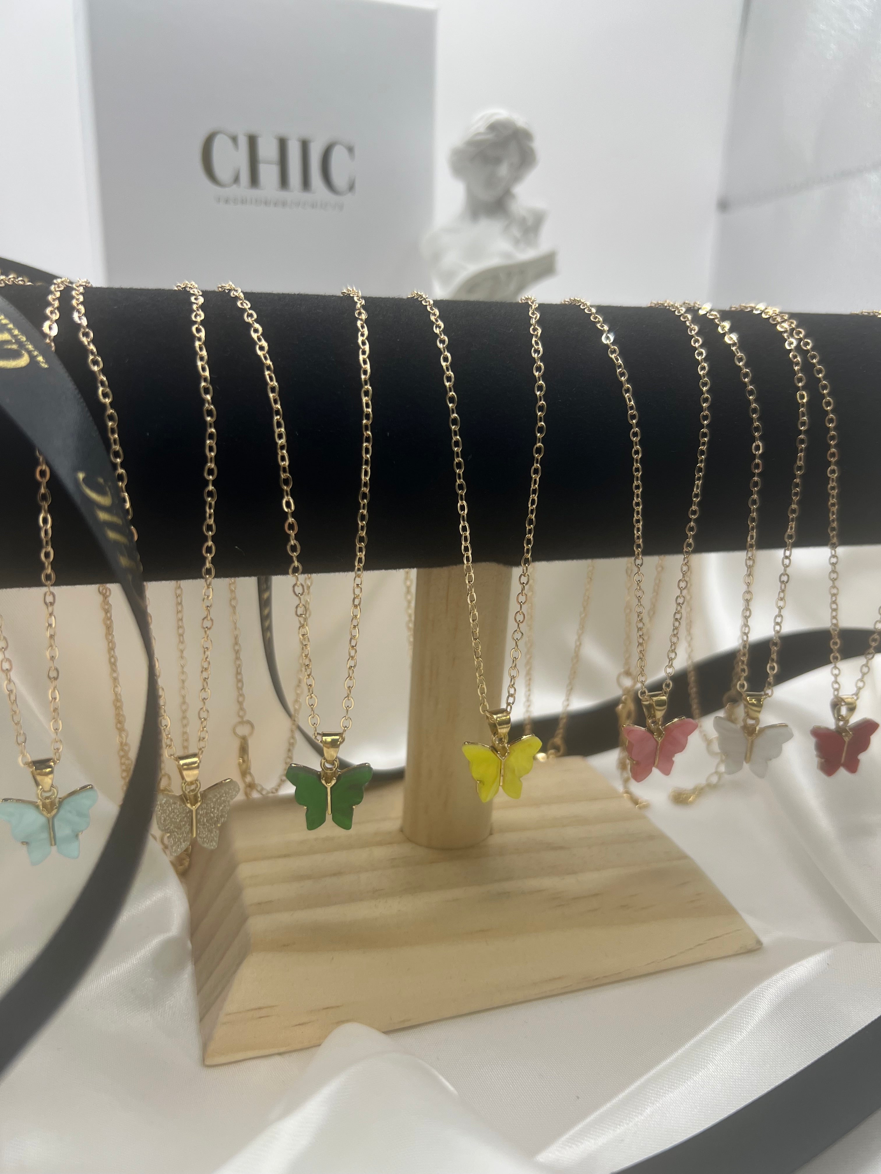 Coloured Butterfly Necklaces
