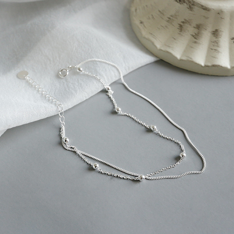 Pure silver ankle chain decoration