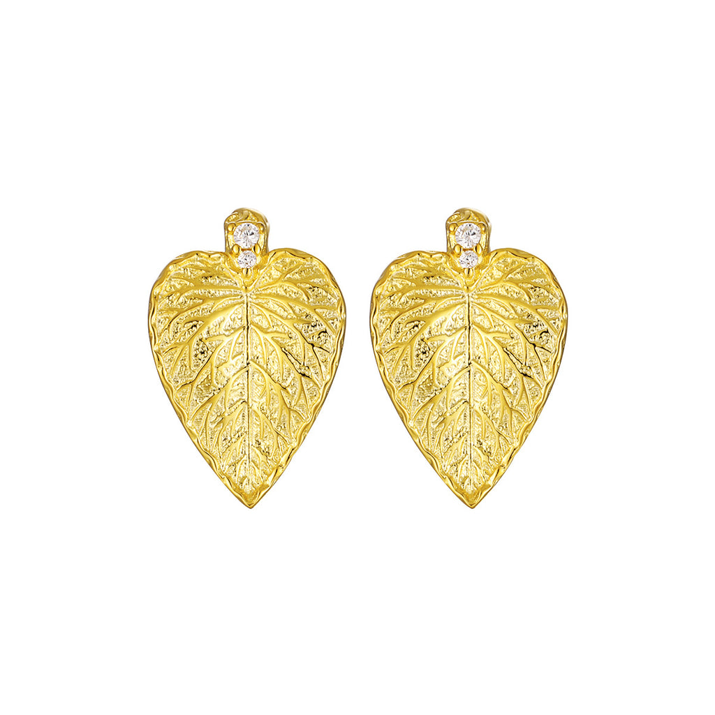 Party Irregular Leaves Sterling Silver Stud Earrings