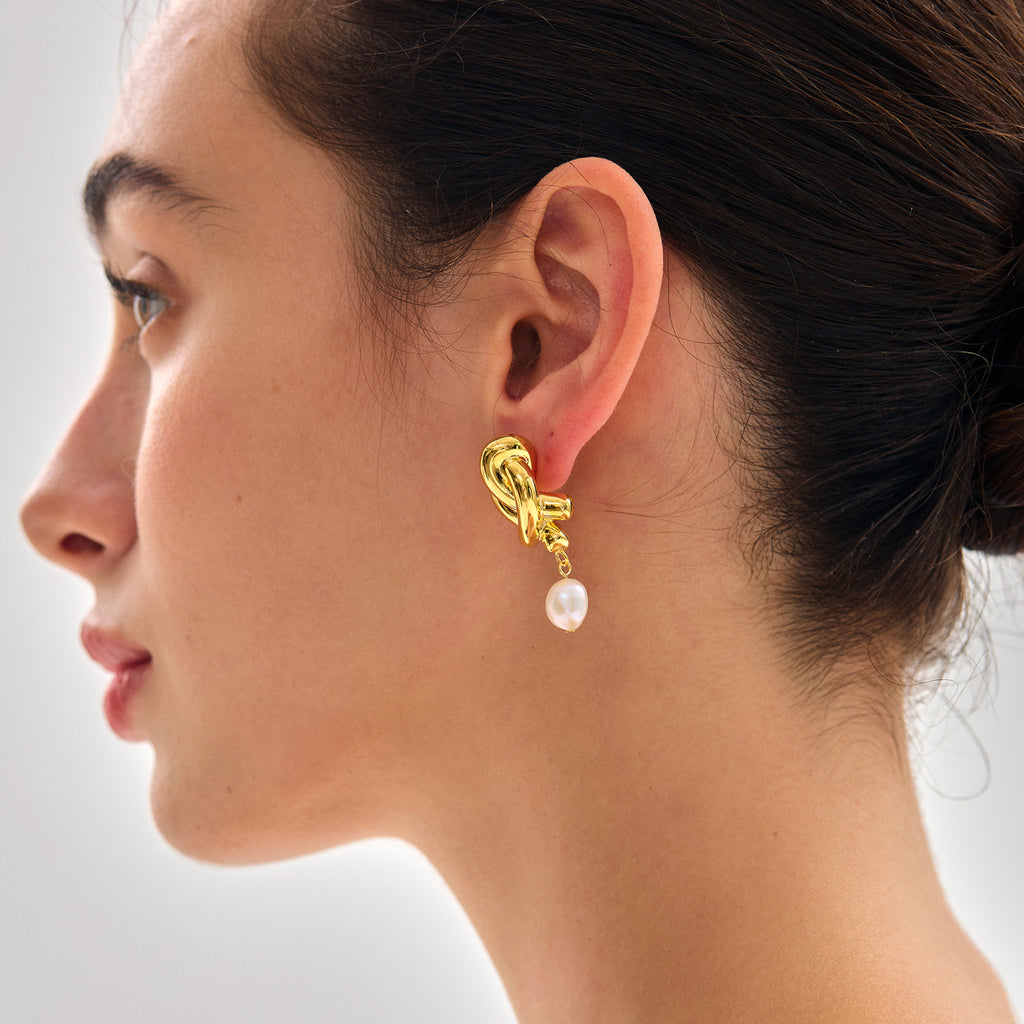 Women Daily Fashion Jewelry Trendy 999 Pure Silver Irregular Hollow Knots Lightweight Electroforming Chunky Huge Statement Earrings