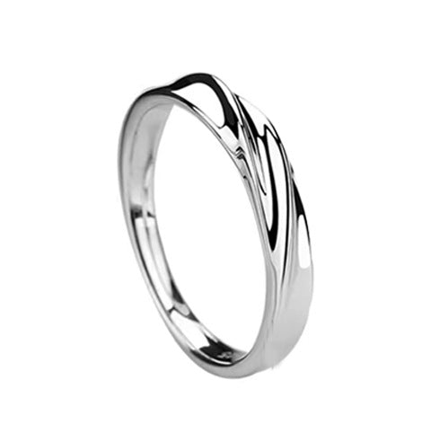 Proposal Wedding Valentine Gift Matching Bands Romantic Mobius Band Silver S925 Sterling Silver Couple Rings