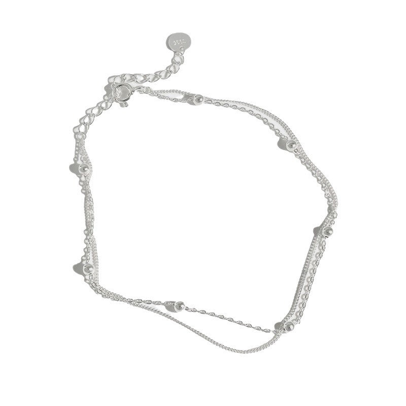 Pure silver ankle chain decoration
